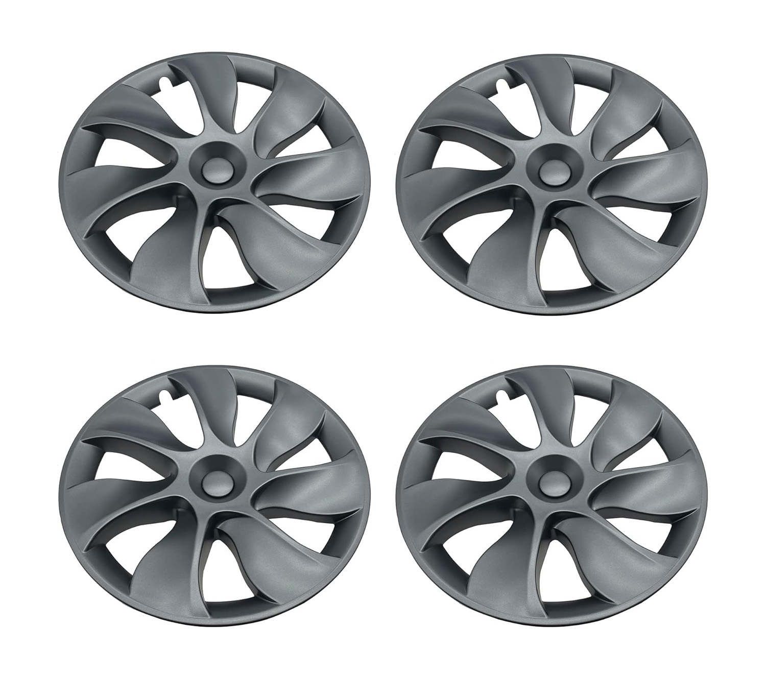 Terfulnel Wheel Covers/Hubcaps 19 Inch for 2019-2023 Tesla Model Y - 19 inch Swirl Style - Gunmetal Grey