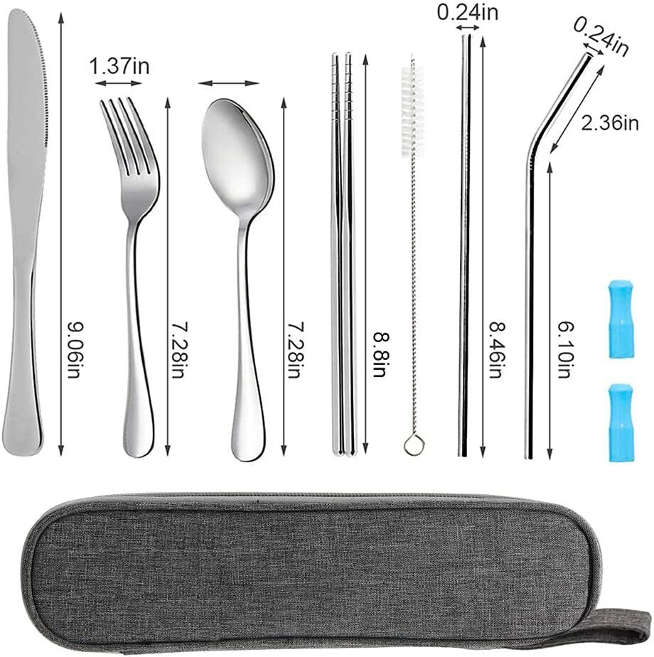 Travel Utensils Stainless Steel with Case