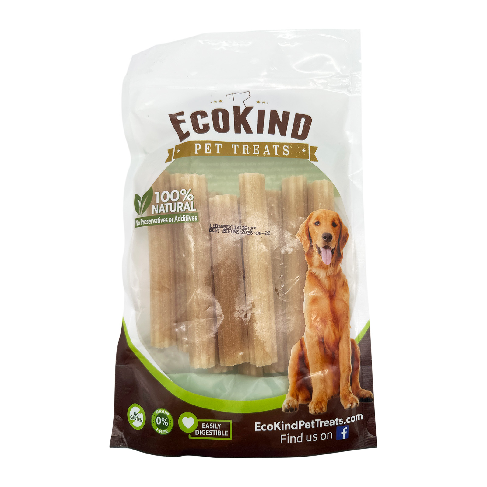 EcoKind Pet Treats - Cheese Flavored Churro Chews - 10 Sticks (2 Pack)