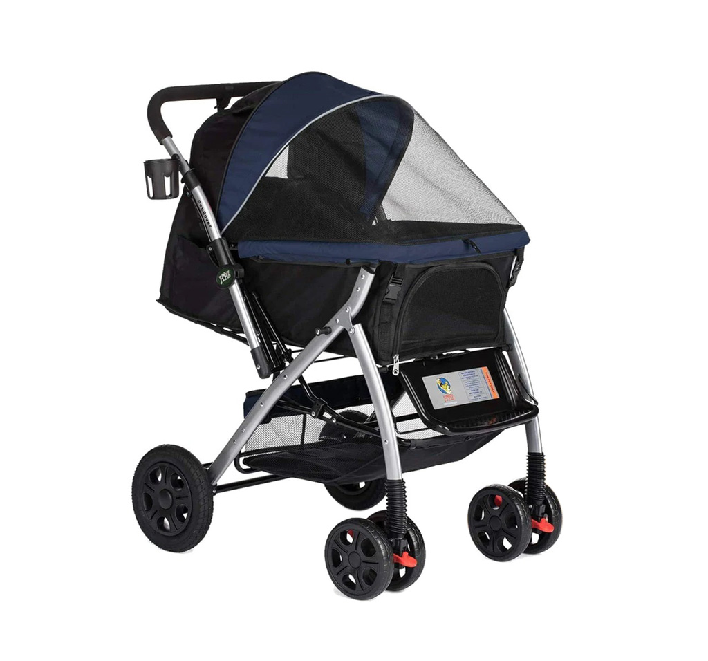 HPZ™ PET ROVER Premium Stroller For Small/Medium/Large Dogs, Cats And Pets (Midnight Blue)