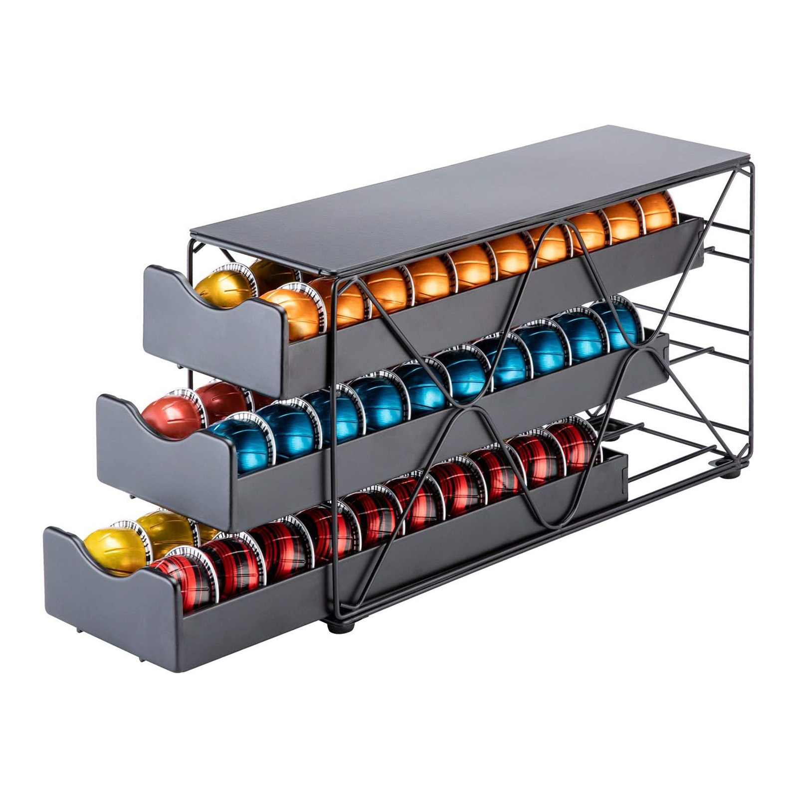Flagship for Nespresso Pod Holder Vertuo Pod Drawer 3 Tier (60Pods Capacity)
