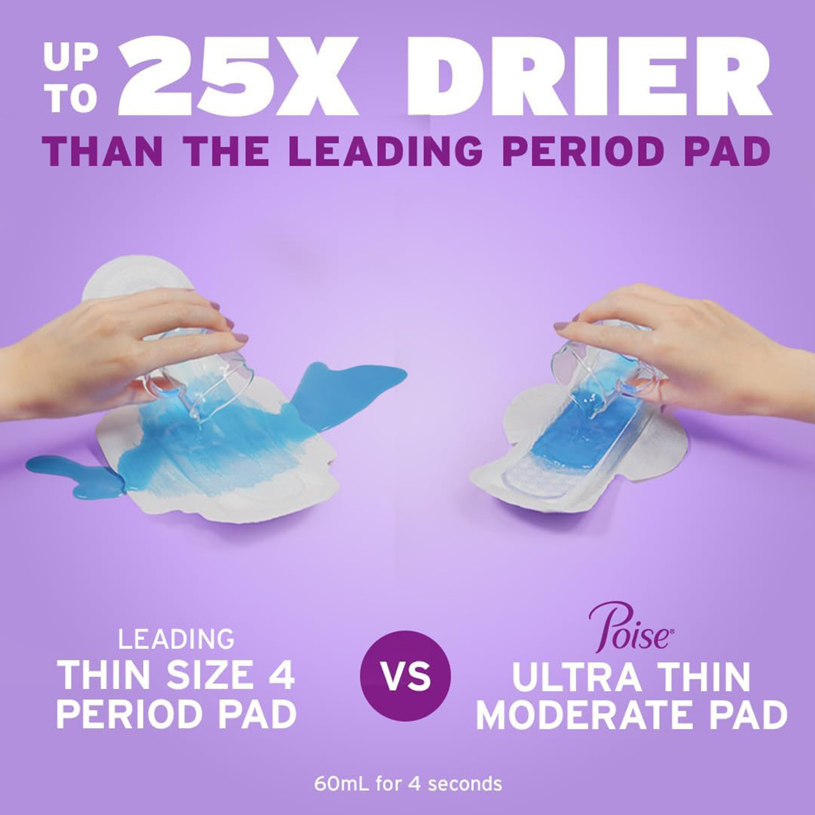 Poise Ultra Thin Incontinence Pads with Wings for Women, Moderate, 90 Count