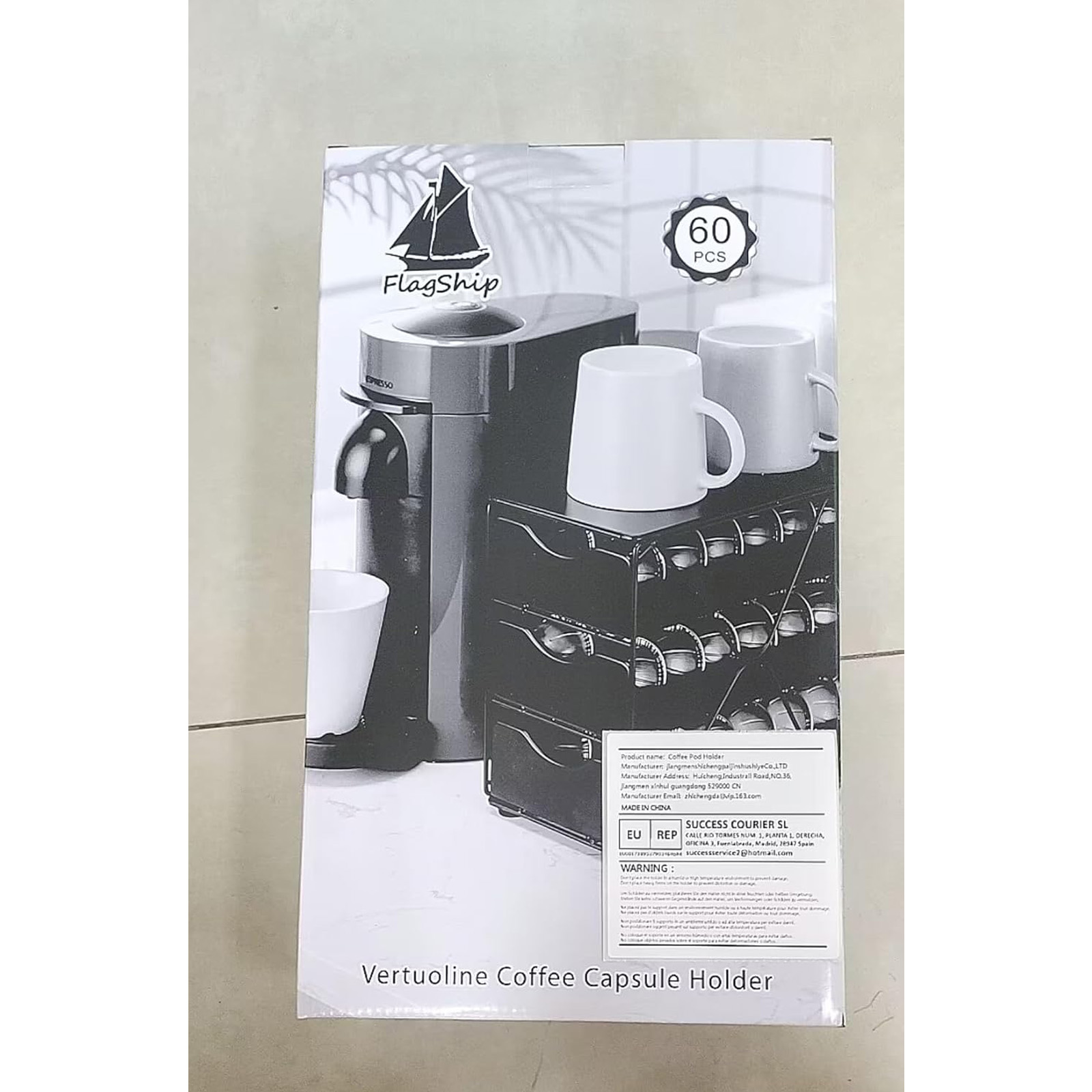 Flagship for Nespresso Pod Holder Vertuo Pod Drawer 3 Tier (60Pods Capacity)