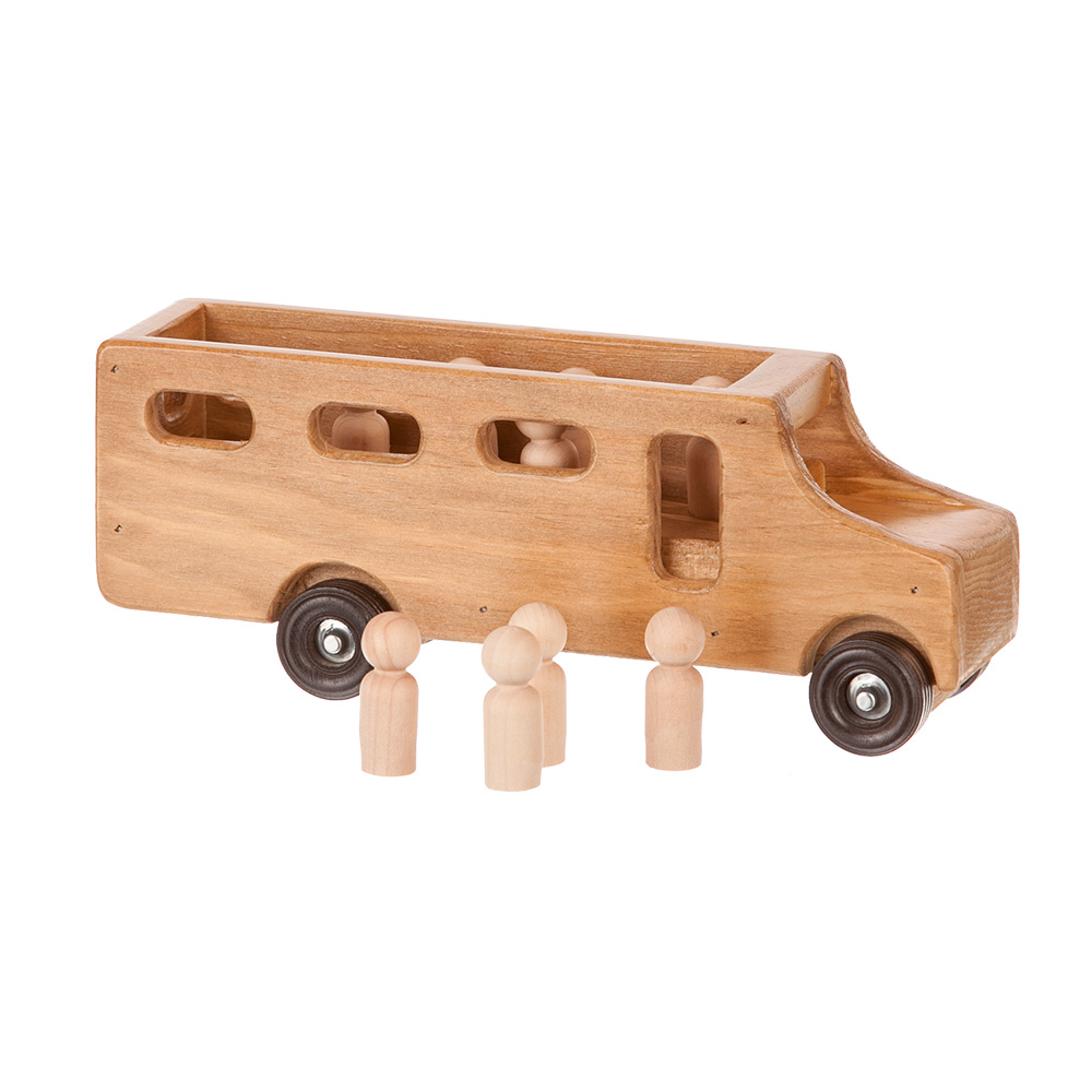 American Made Wooden  Small School Bus with People - Several Color Options