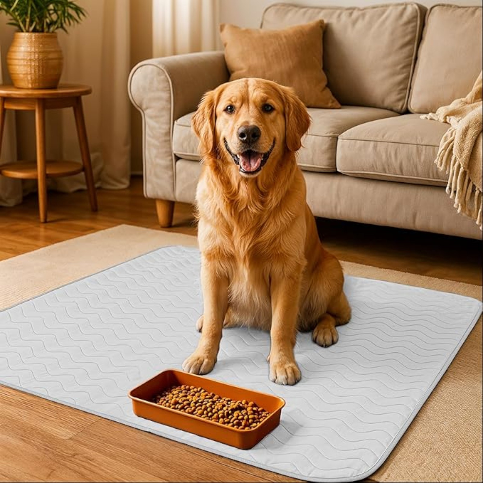 Utopia Bedding Washable Pee Pads for Dogs 34" x 52" (Pack of 4), Waterproof Incontinence Bed Pads for Adults, Elderly and Kids, Heavy Absorbency Pet Training Pads for Sofa and Couch (White, Green)