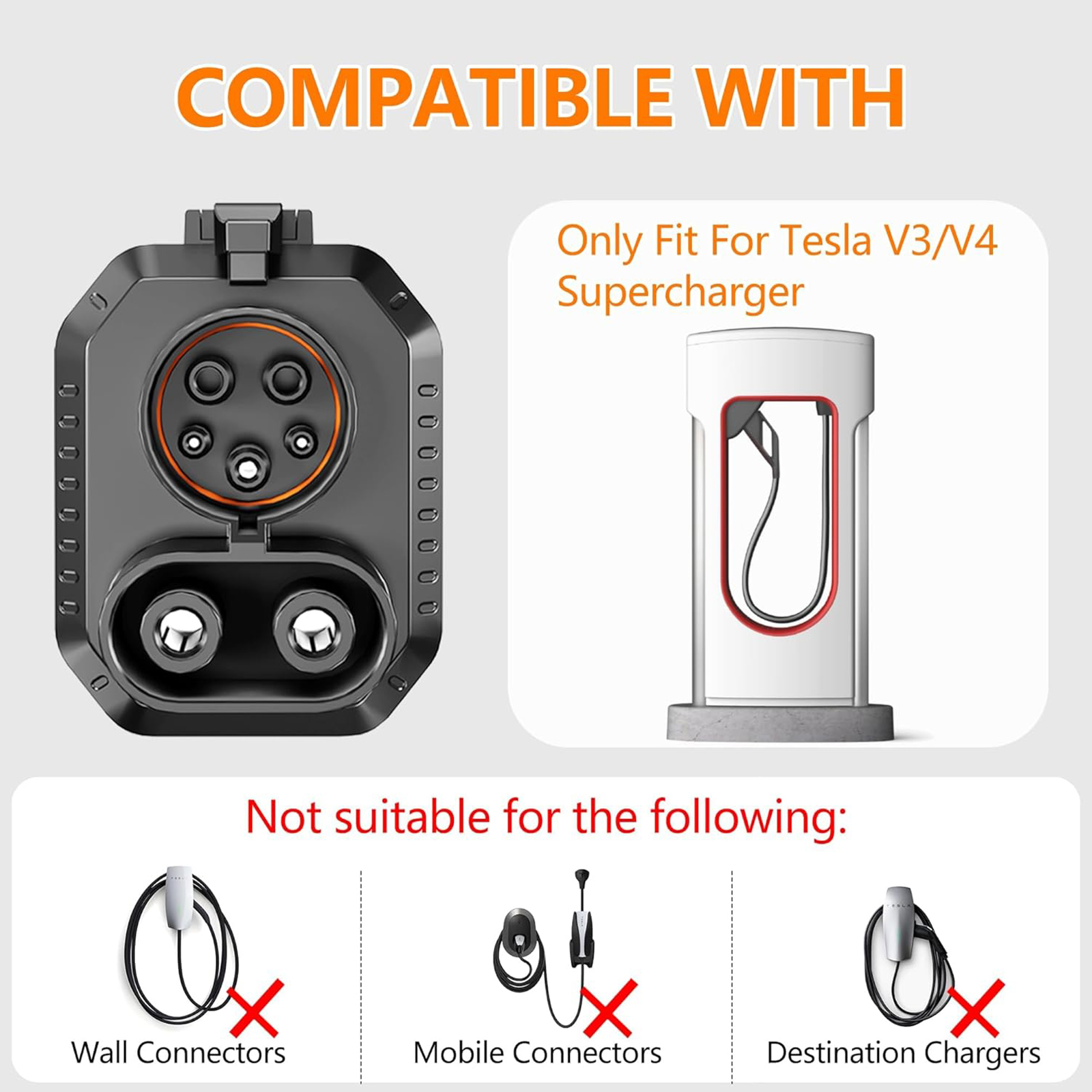 Queleay NACS to CCS1 Charging Adapter, Max 500A 1000V, Compatible with Tesla Superchargers, Electric Vehicle Adapter Fit for Ford, Rivian, GM, Volvo EVs