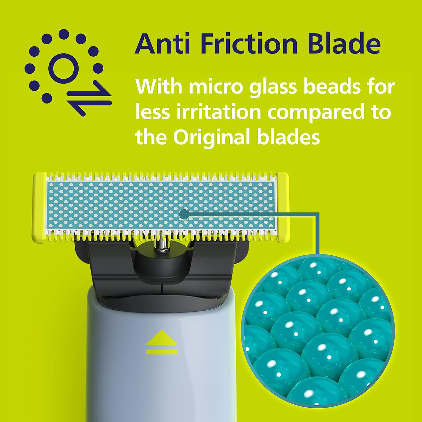 Philips Norelco OneBlade Anti Friction Blade, Genuine Replacement Blade for OneBlade Electric Shaver and Trimmer, Durable Stainless Steel, Trim, Edge and Shave, 2 Pack, QP225/80