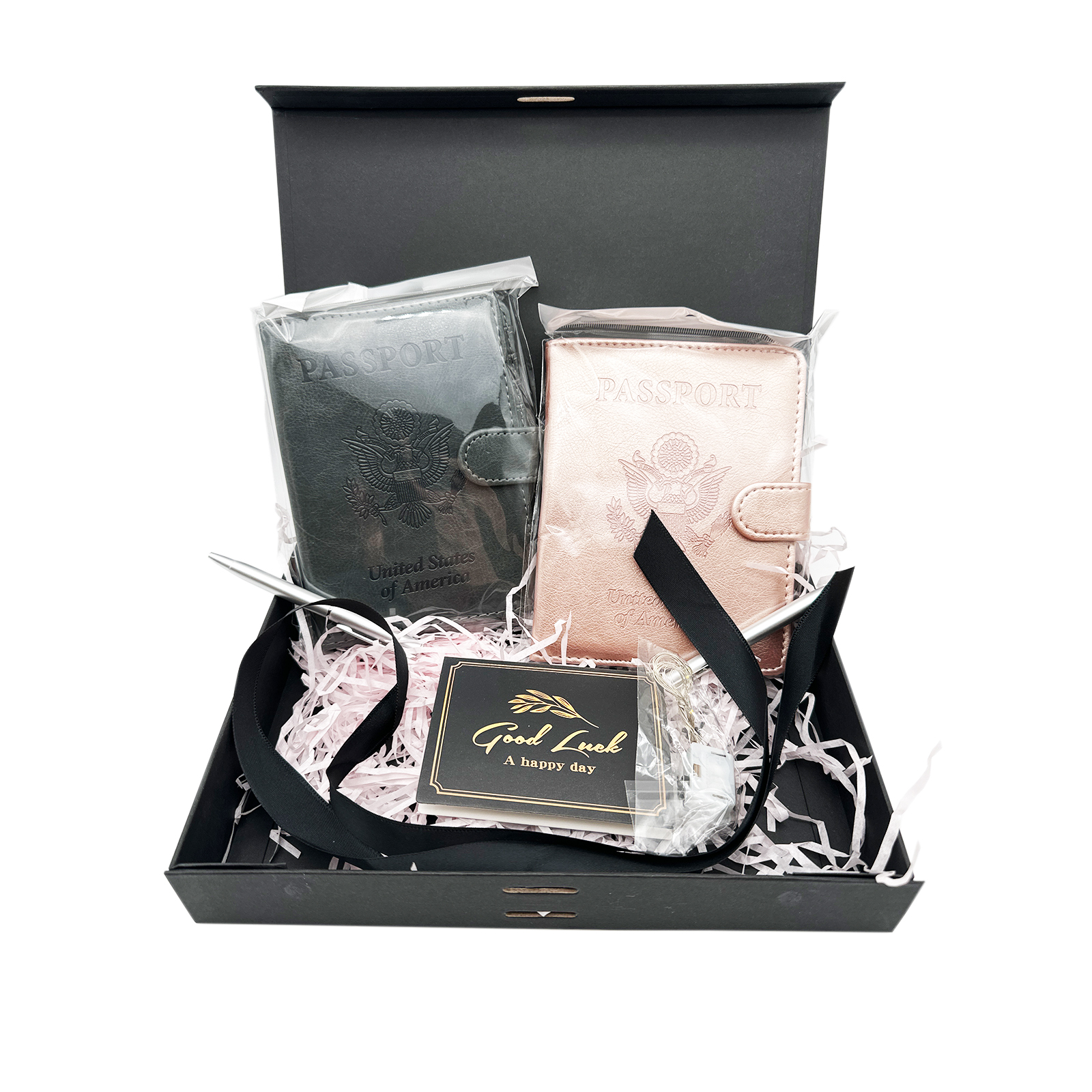 Mr & Mrs Passport Cover Set with Extravagant Gift Box