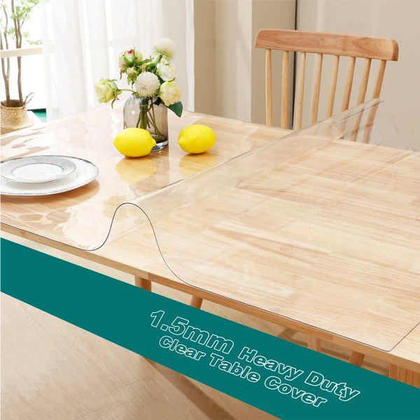 Naravins Clear Desk Pad Mat - 1.5mm Thick Plastic Table Protector