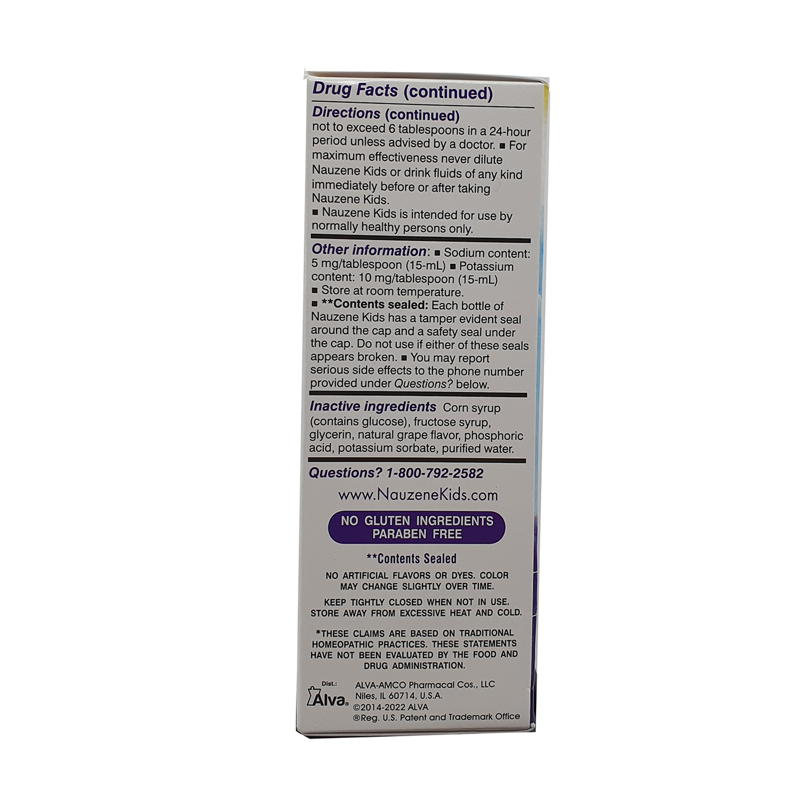 Nauzene Kids Nausea & Upset Stomach Relief Liquid, Grape Flavor 4oz 