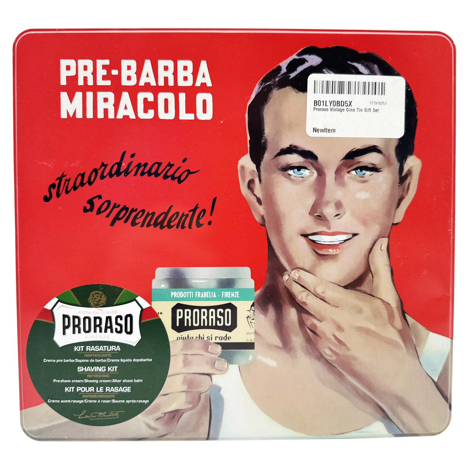 PRORASO Pre-barba Miracolo vintage gino Tin set