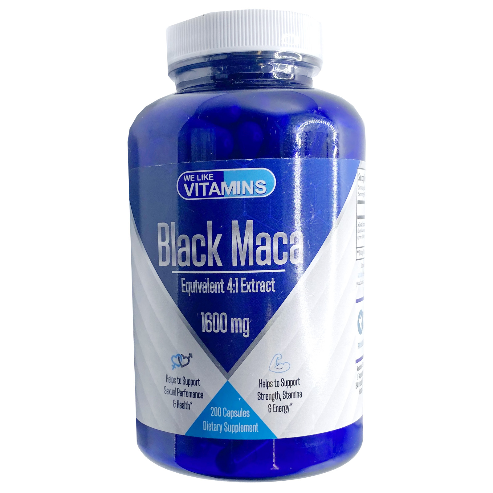 We Like Vitamins Black Maca 1600mg 200 Capsules