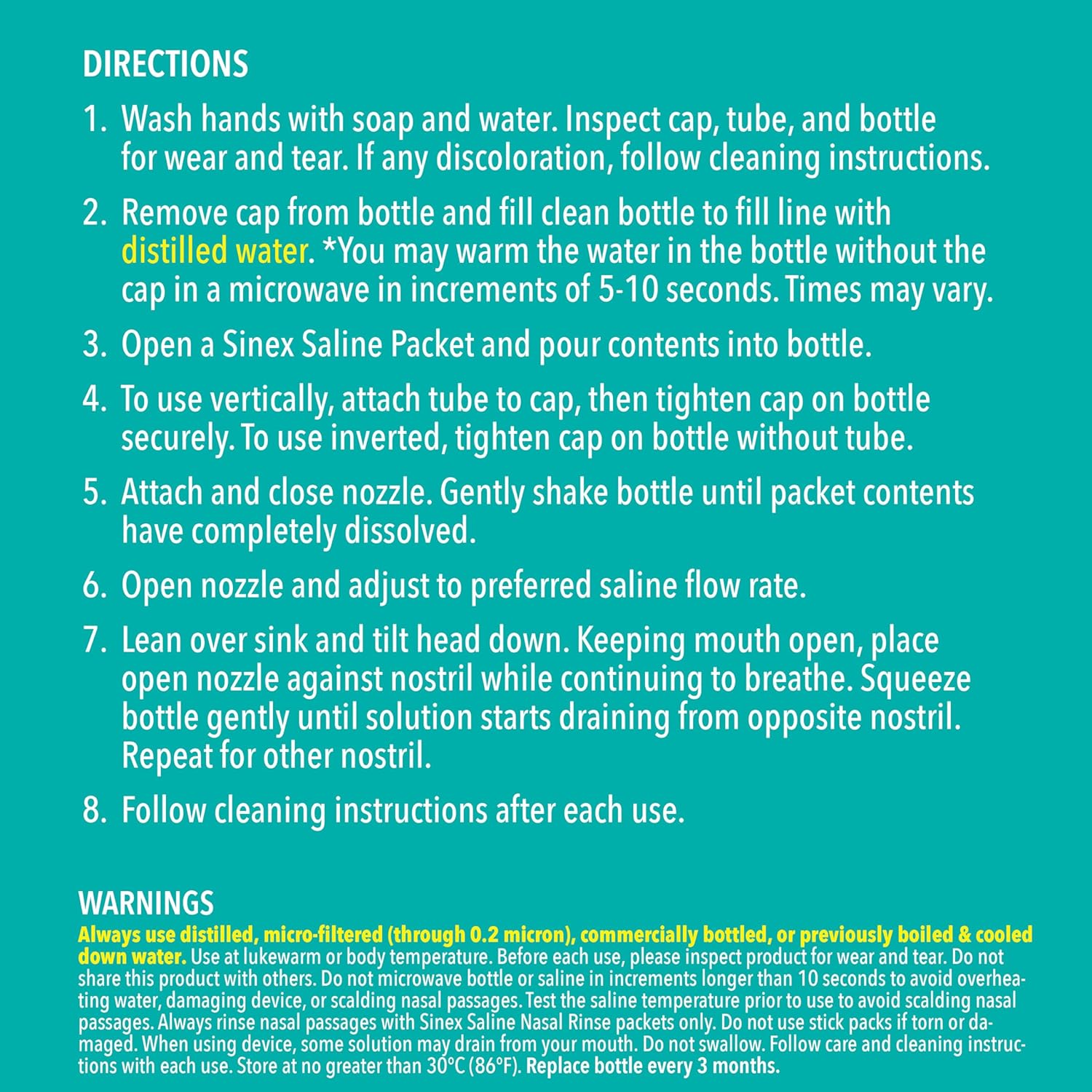 Vicks Sinex Saline Nasal Rinse Starter Kit, Drug Free Saline, Flush Out Mucus and Allergens, Fast & Effective Relief for Everyday Congestion from Sinus & Allergy, 1 Bottle + 30 Refill Packets