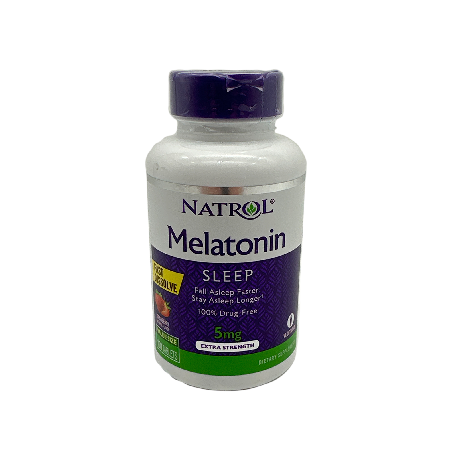 NATROL Melatonin Sleep 5mg, Strawberry Fast Dissolve 150 Tab Exp 03/2025