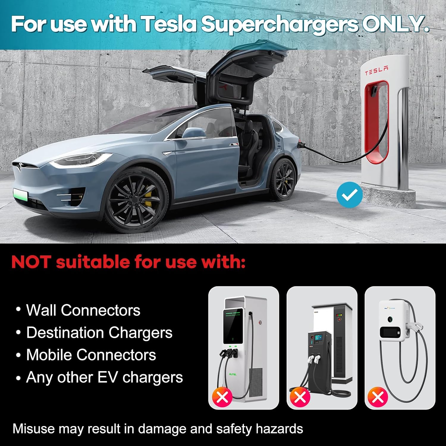 YIGPAIPO Compatible Tesla Supercharger (NACS) to CCS Electric Vehicle Adapter - 500 Amps / 1,000V - Fast Charge Your CCS1 at Tesla Superchargers