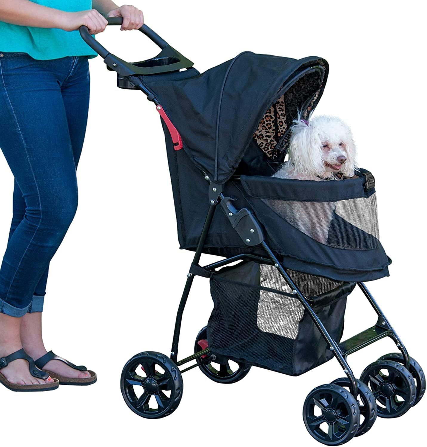 Pet Gear No-Zip Happy Trails Lite - Pet Stroller for Cats and Dogs - Animal Print