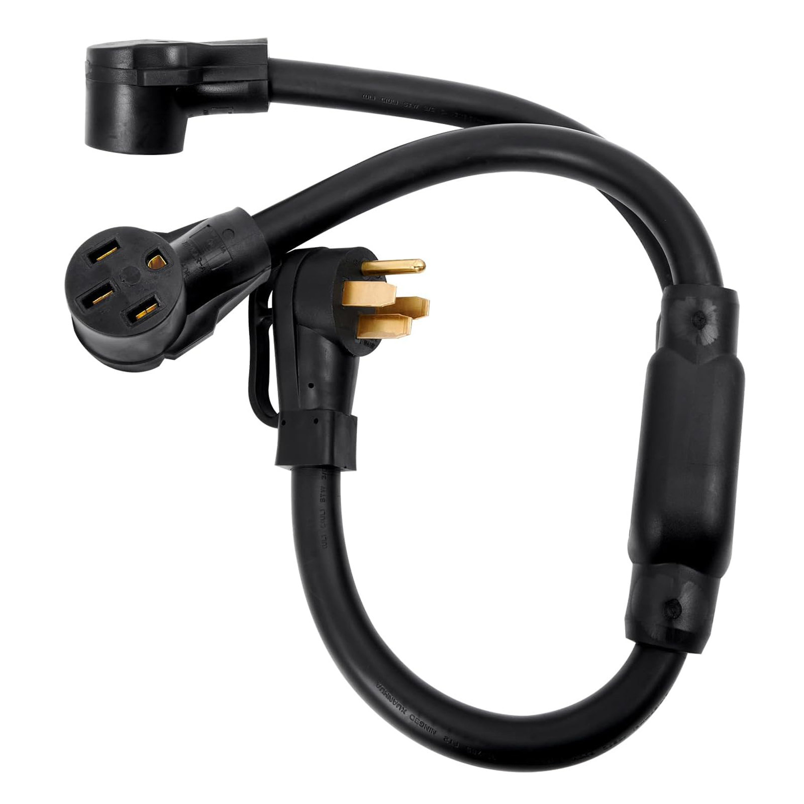 14-50 Y Splitter Adapter Power Cord 240V for RV and EV, NEMA 14-50P Male Plug to 14-50R, 6/3+8/1 STW AWG Gauge Plug Extension Cord Adapter 3 feet (4 Prong), RV EV Auto Tesla Model 3/S/X/Y