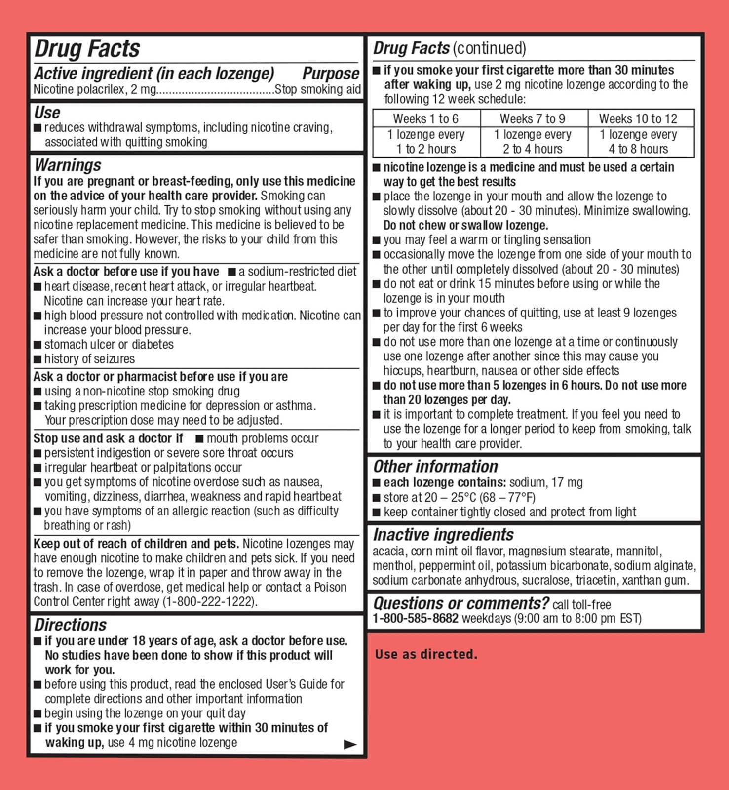 Habitrol Nicotine Lozenges 2 mg Original Flavor - 135 Count - Stop Smoking Aid - Reduce Cravings and Withdrawal Symptoms