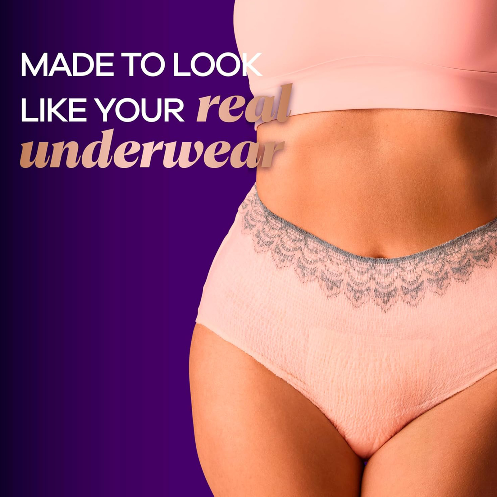 Always Discreet Boutique Adult Incontinence & Postpartum Underwear For Women, High-Rise, Size Small/Medium, Rosy, Maximum Absorbency, Disposable, 12 Count (Packaging May Vary)