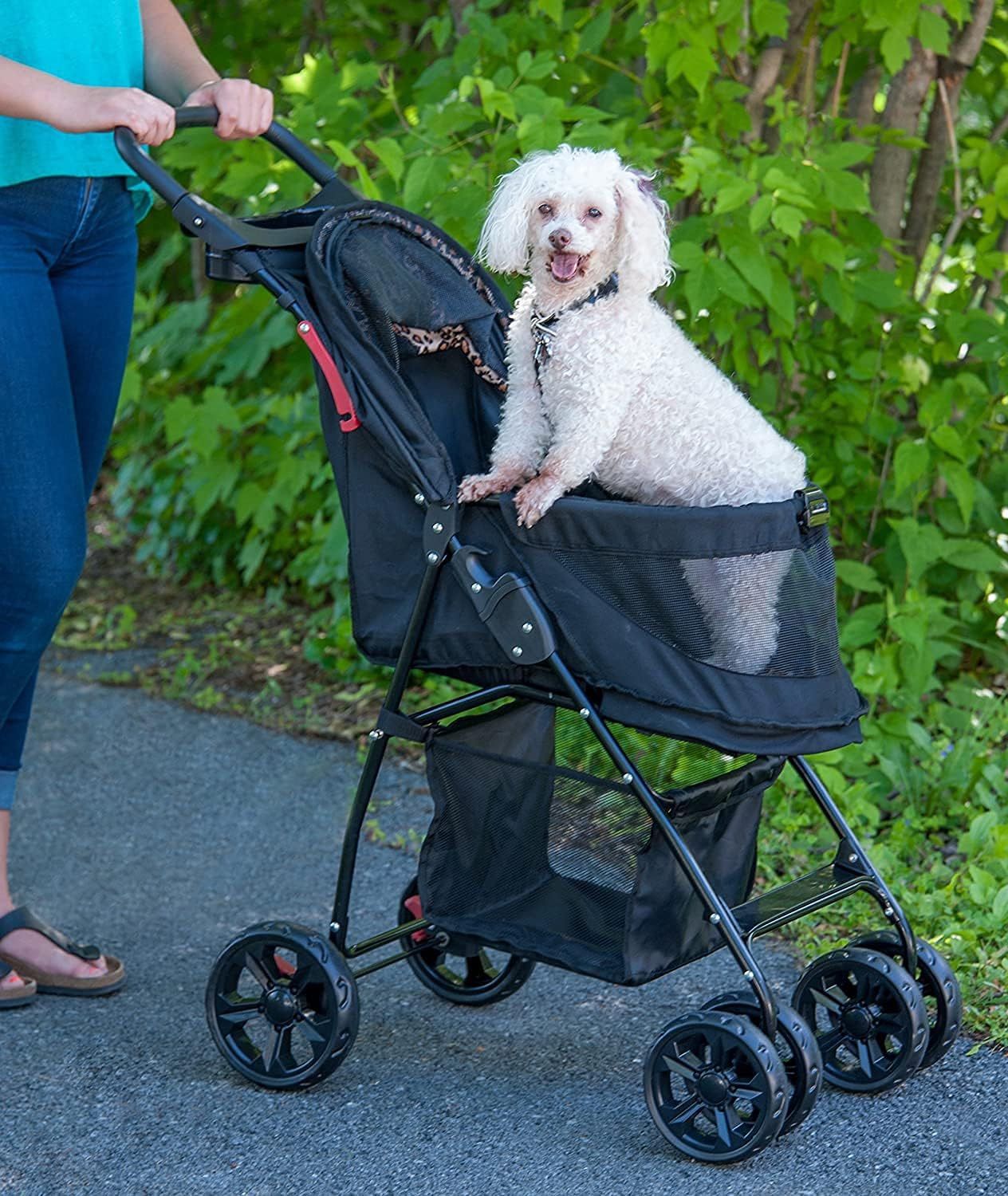 Pet Gear No-Zip Happy Trails Lite - Pet Stroller for Cats and Dogs - Animal Print