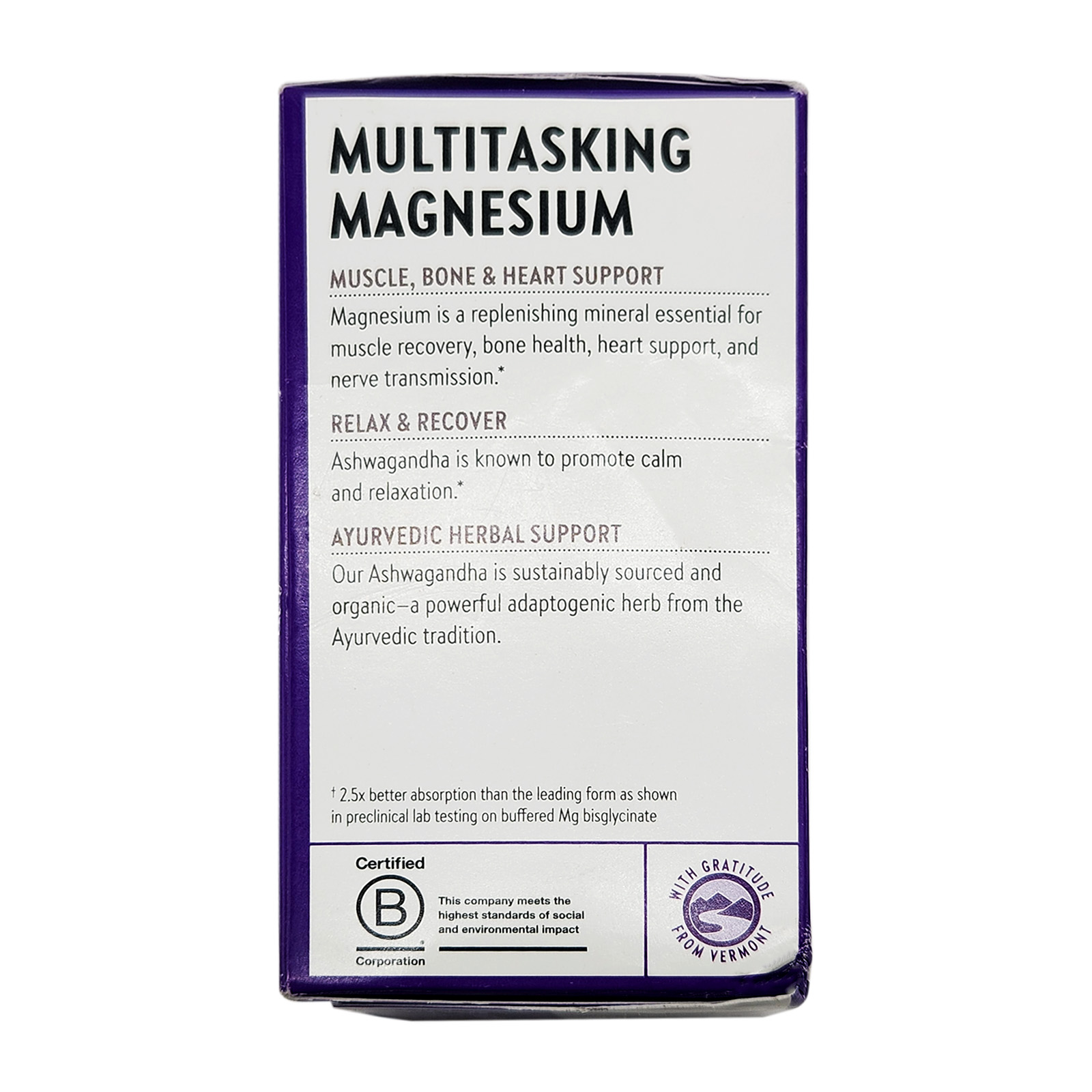 New Chapter Magnesium + Ashwagandha Muscle, Heart, & Bone 60 Tablets 