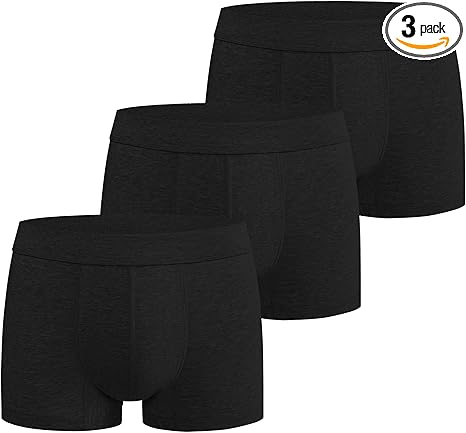 Battewa Incontinence Underwear for Men Boxer Briefs Washable Urinary Absorbent Leak Proof Underwear for Bladder Leak 50ml (Medium,3Black,3 Pack)