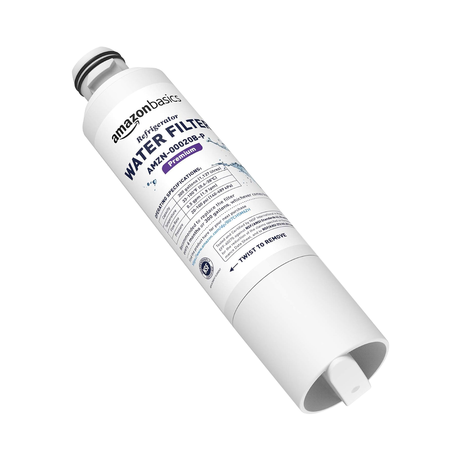 Amazon Basics Replacement Samsung DA29-00020B Refrigerator Water Filter Cartridge - Premium - 3 Pack