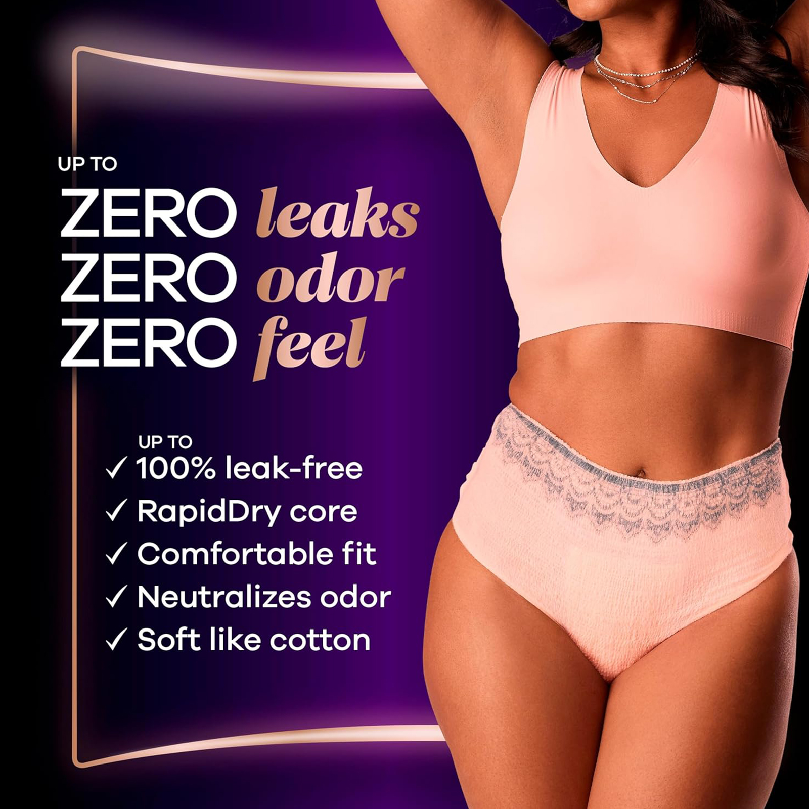 Always Discreet Boutique Adult Incontinence & Postpartum Underwear For Women, High-Rise, Size Small/Medium, Rosy, Maximum Absorbency, Disposable, 12 Count (Packaging May Vary)