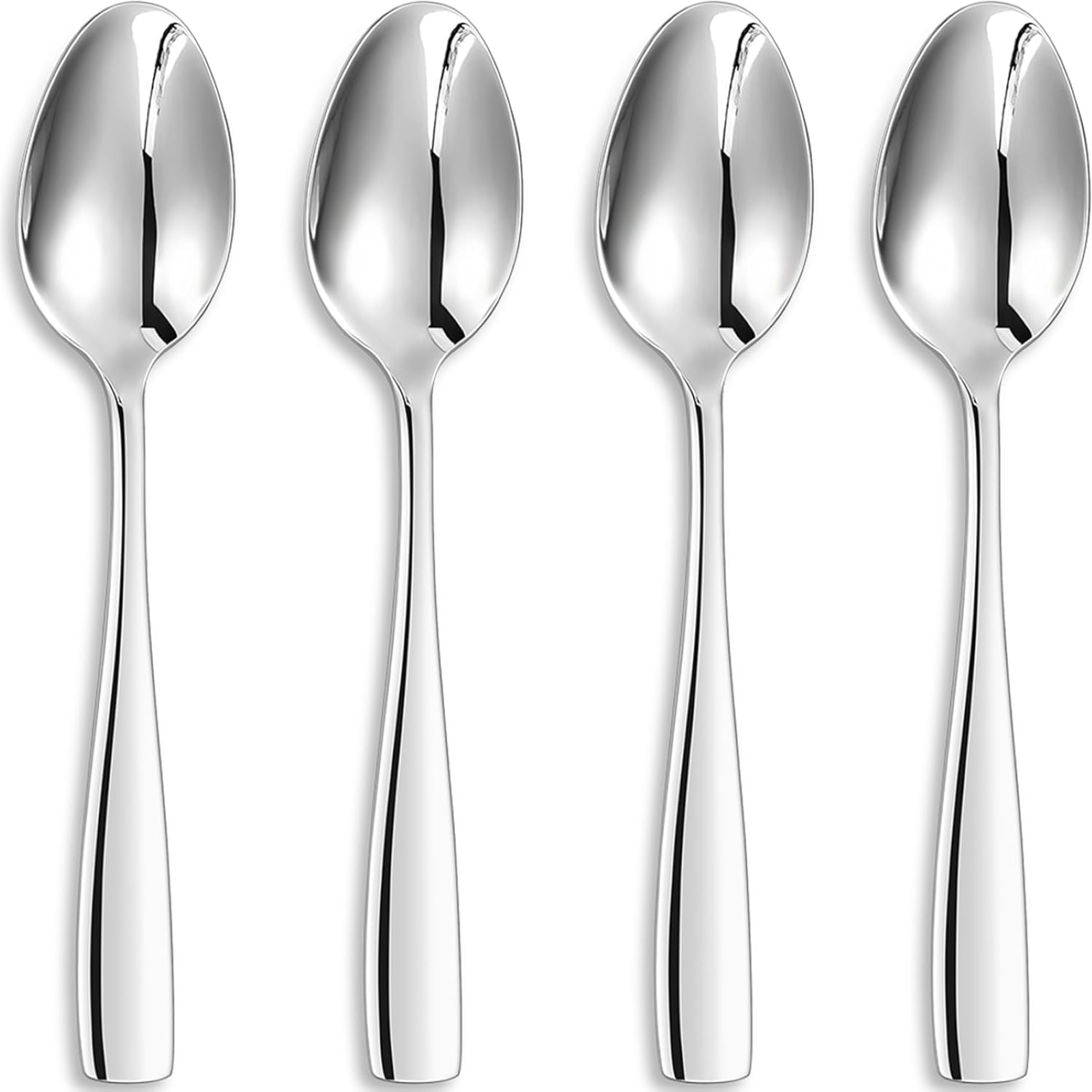 KEAWELL Premium 4-Piece Louis Spoon Set, 18/10 Stainless Steel, Squared Edge, Smooth Finish, Dishwasher Safe (7.6" Dinner Spoon)
