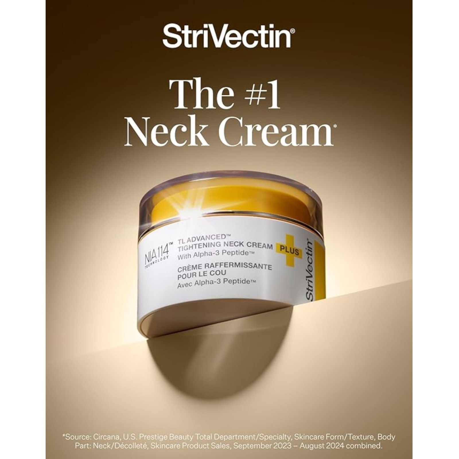 StriVectin TL Advanced Tightening Neck Cream PLUS - 3.4 oz - Tighten and Lift Neck Cream, Visibly Reduces Sagging and Crepey Skin, Improves Décolleté Lines and Wrinkles for Smooth, Youthful Skin