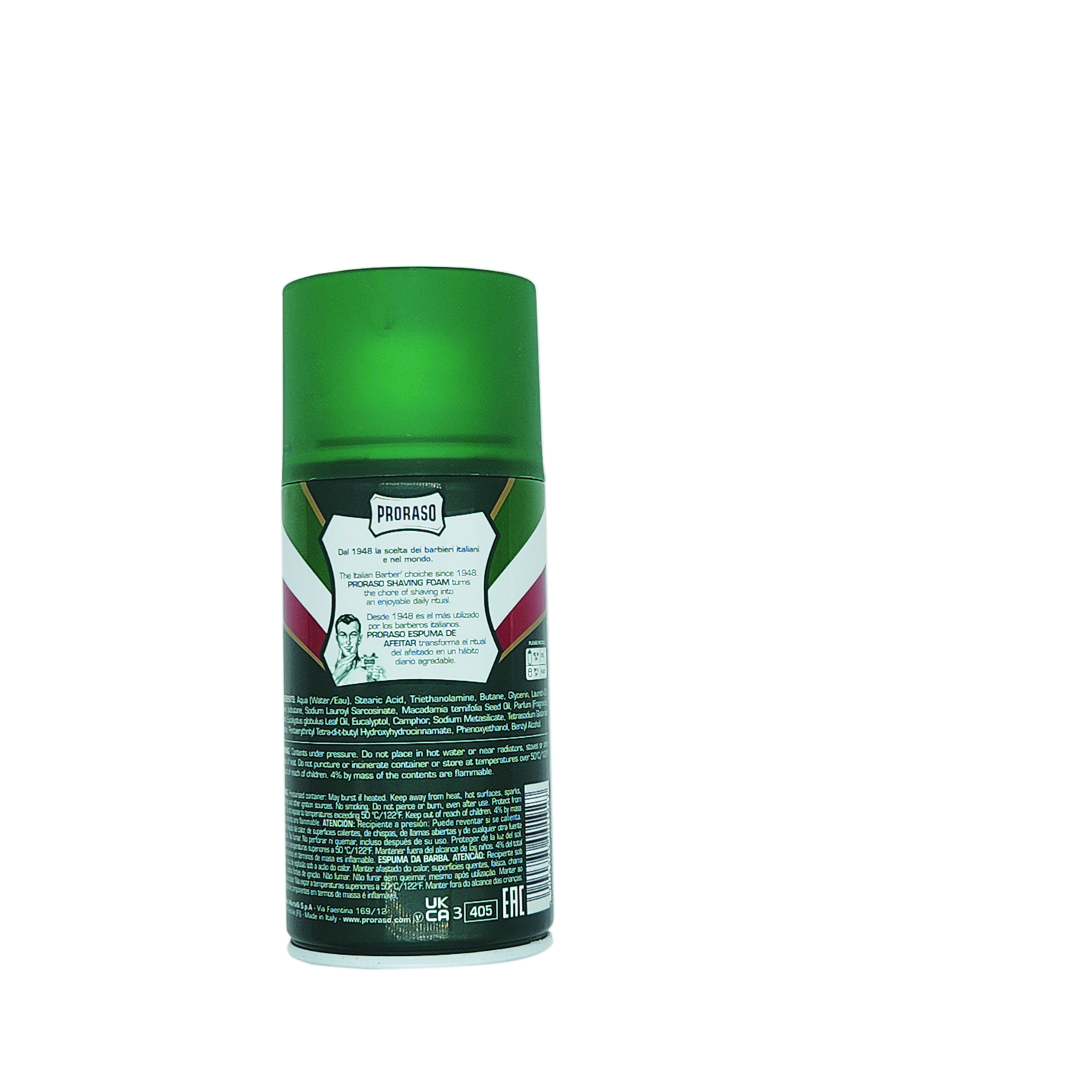 Proraso Shaving Foam with Eucalyptus Oil and Menthol Refreshing and Toning Formula 300ml/10.6oz