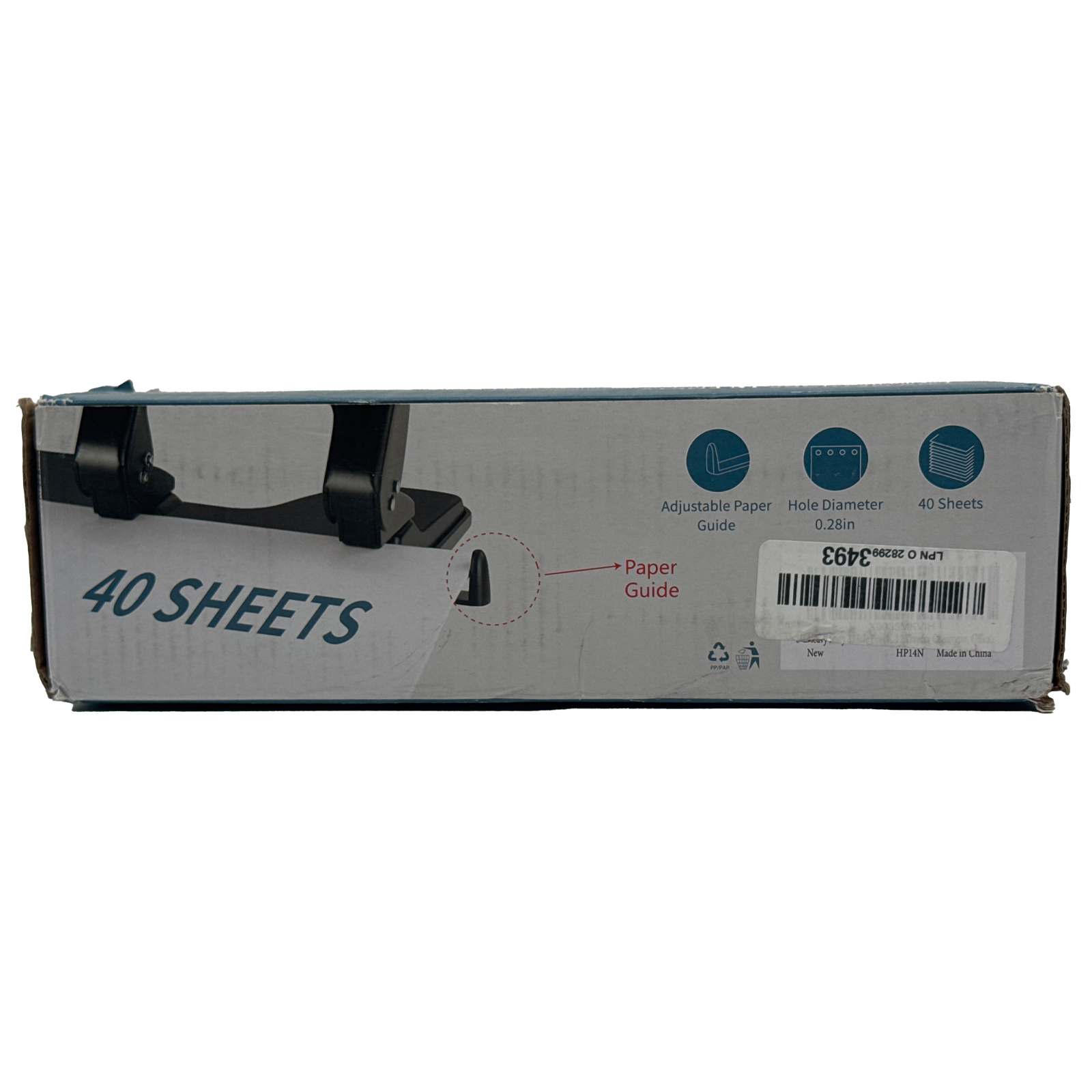 AFMAT 3 Hole Punch Heavy Duty, 40-Sheet Three Hole Punch, 50% Reduced Effort Metal Paper Puncher w/Large Chip Tray