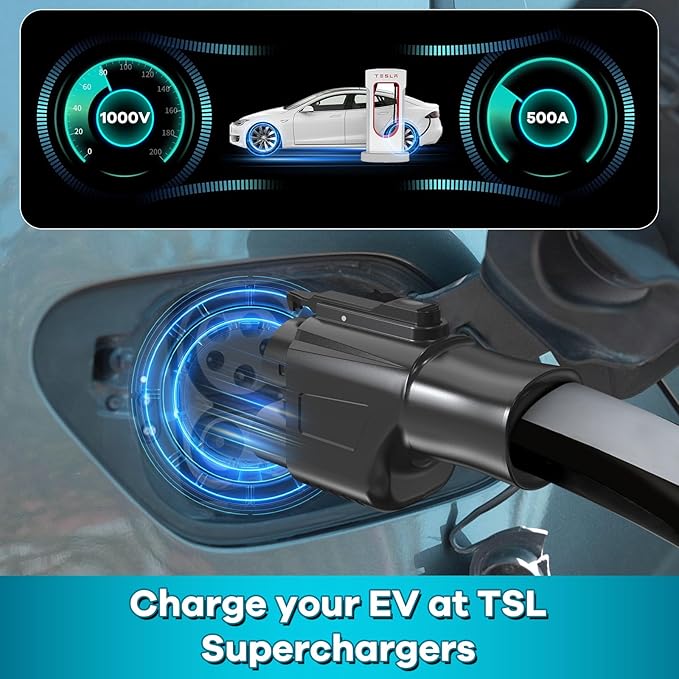 YIGPAIPO Compatible Tesla Supercharger (NACS) to CCS Electric Vehicle Adapter - 500 Amps / 1,000V - Fast Charge Your CCS1 at Tesla Superchargers