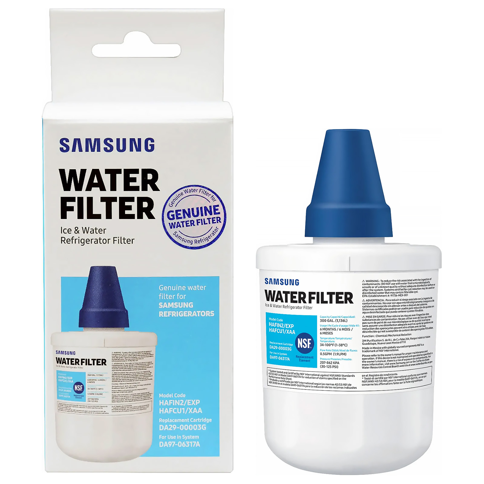 Samsung Refrigerator Water Filter Compatible Smasung DA29-00003G, HAFCU1，DA29-00003A Refrigerators (Choose Pack)