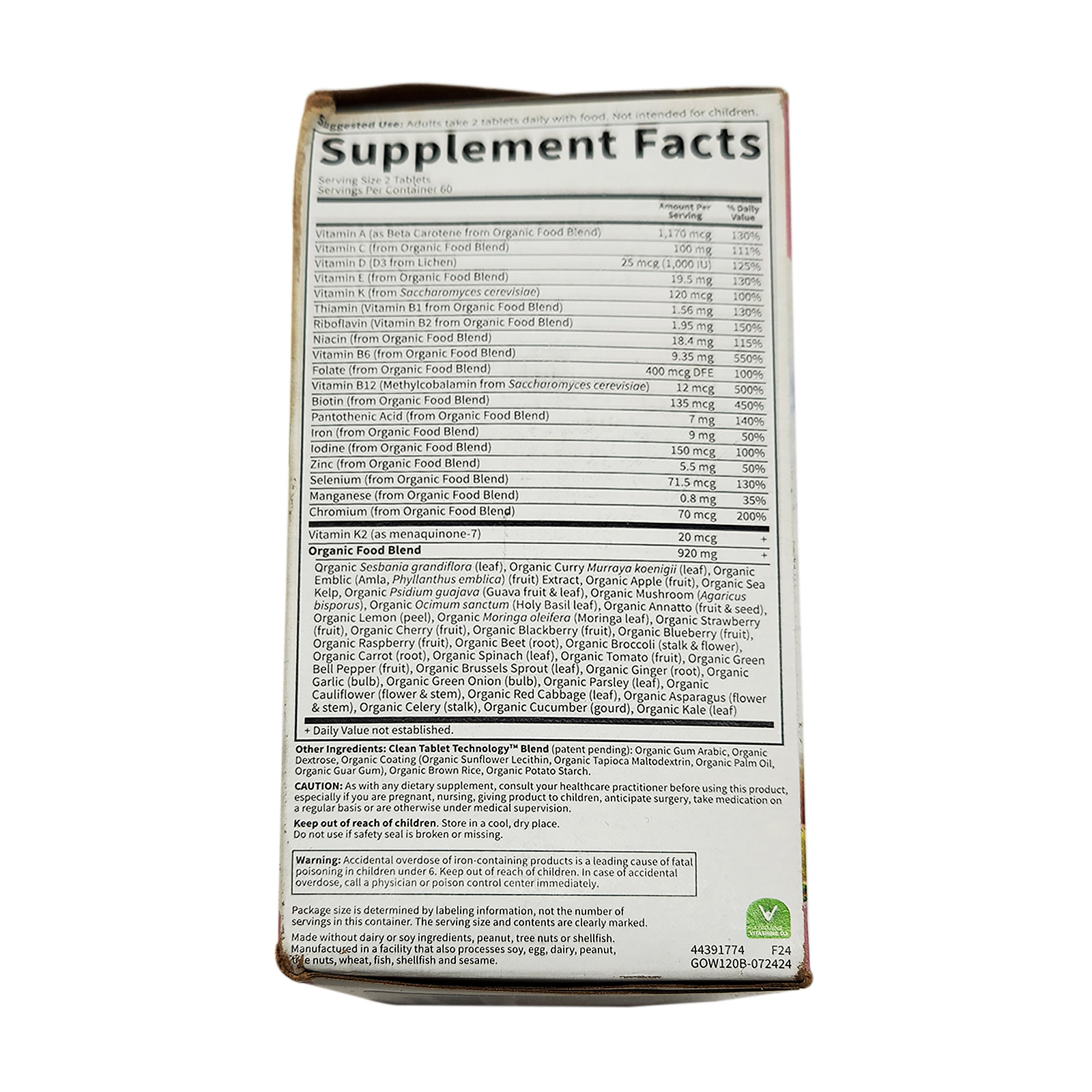 Garden of Life Organics Women's Multi 120 Tablets