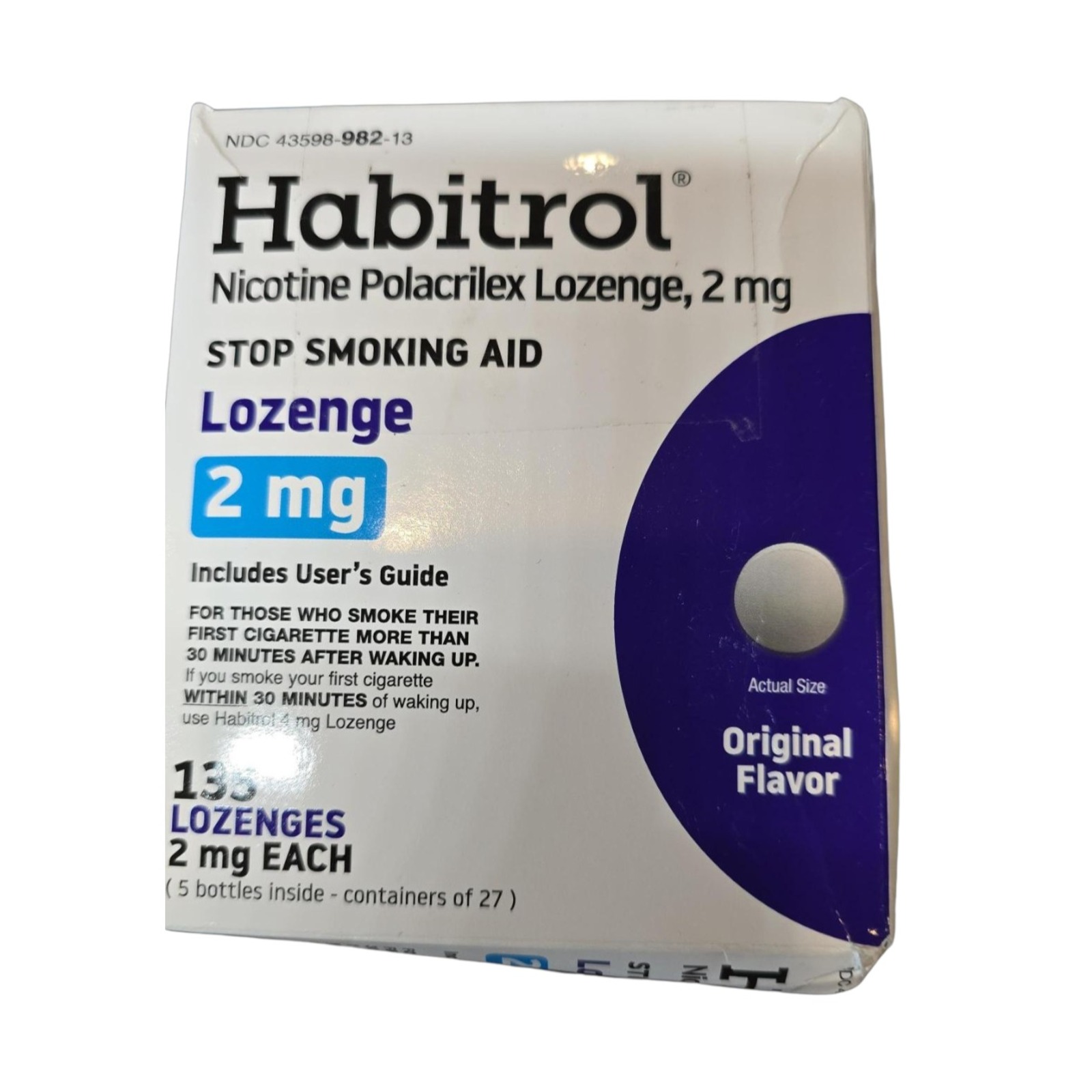 Habitrol Nicotine Lozenges 2 mg Original Flavor - 135 Count - Stop Smoking Aid - Reduce Cravings and Withdrawal Symptoms
