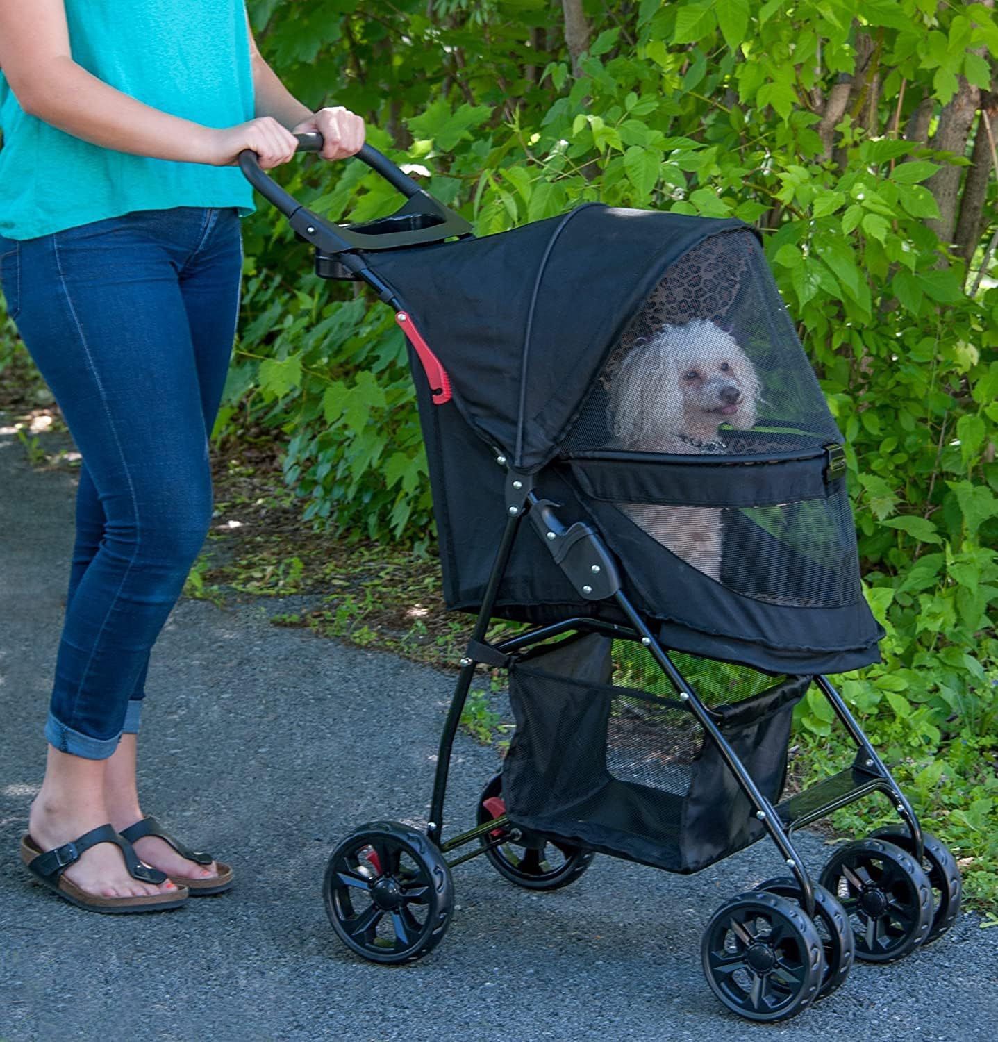 Pet Gear No-Zip Happy Trails Lite - Pet Stroller for Cats and Dogs - Animal Print