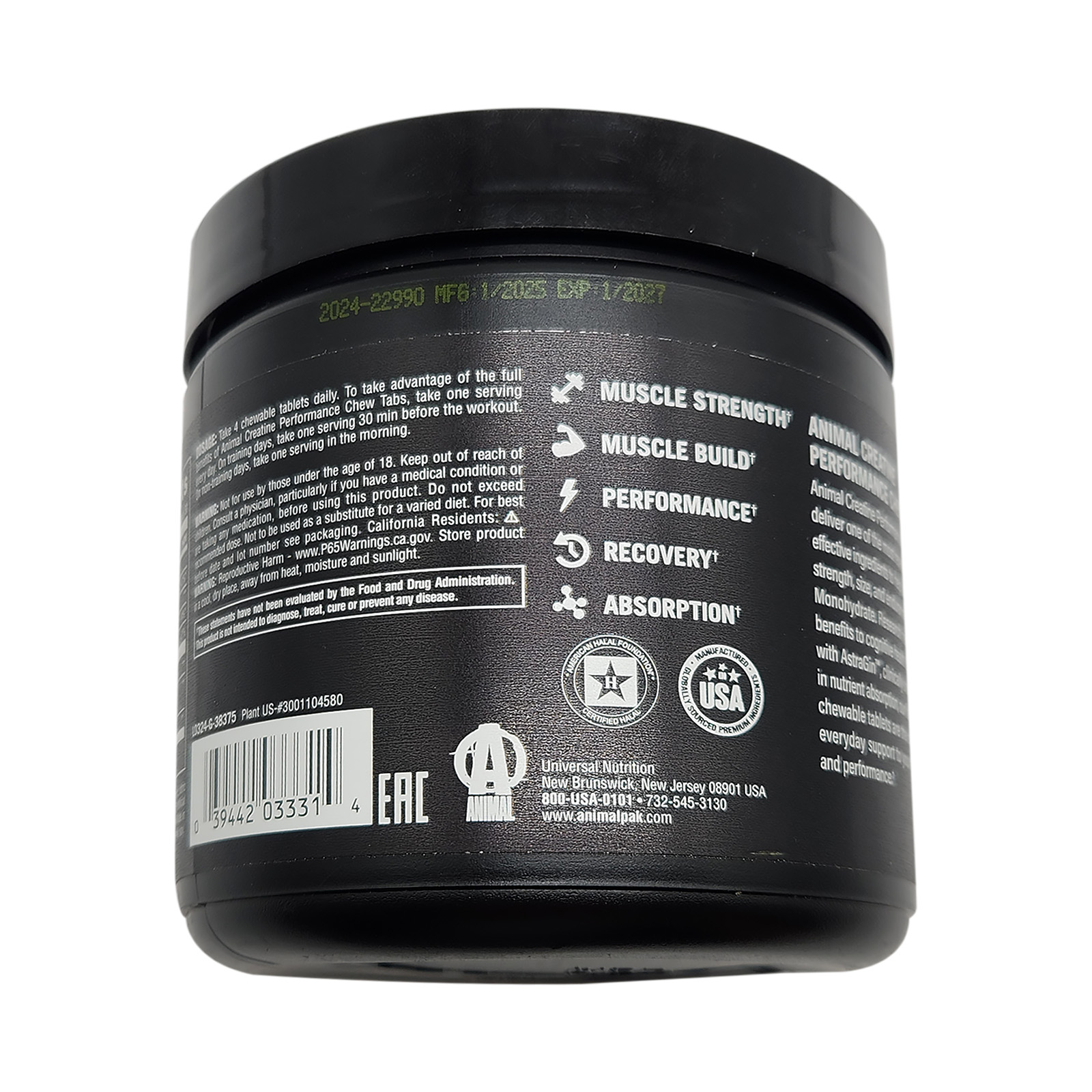 Animal Creatine Chews Tablets - Enhanced Creatine Monohydrate with AstraGin to Improve Absorption, Sea Salt for Added Pumps, Delicious and Convenient Chewable Tablets - Fruit Punch