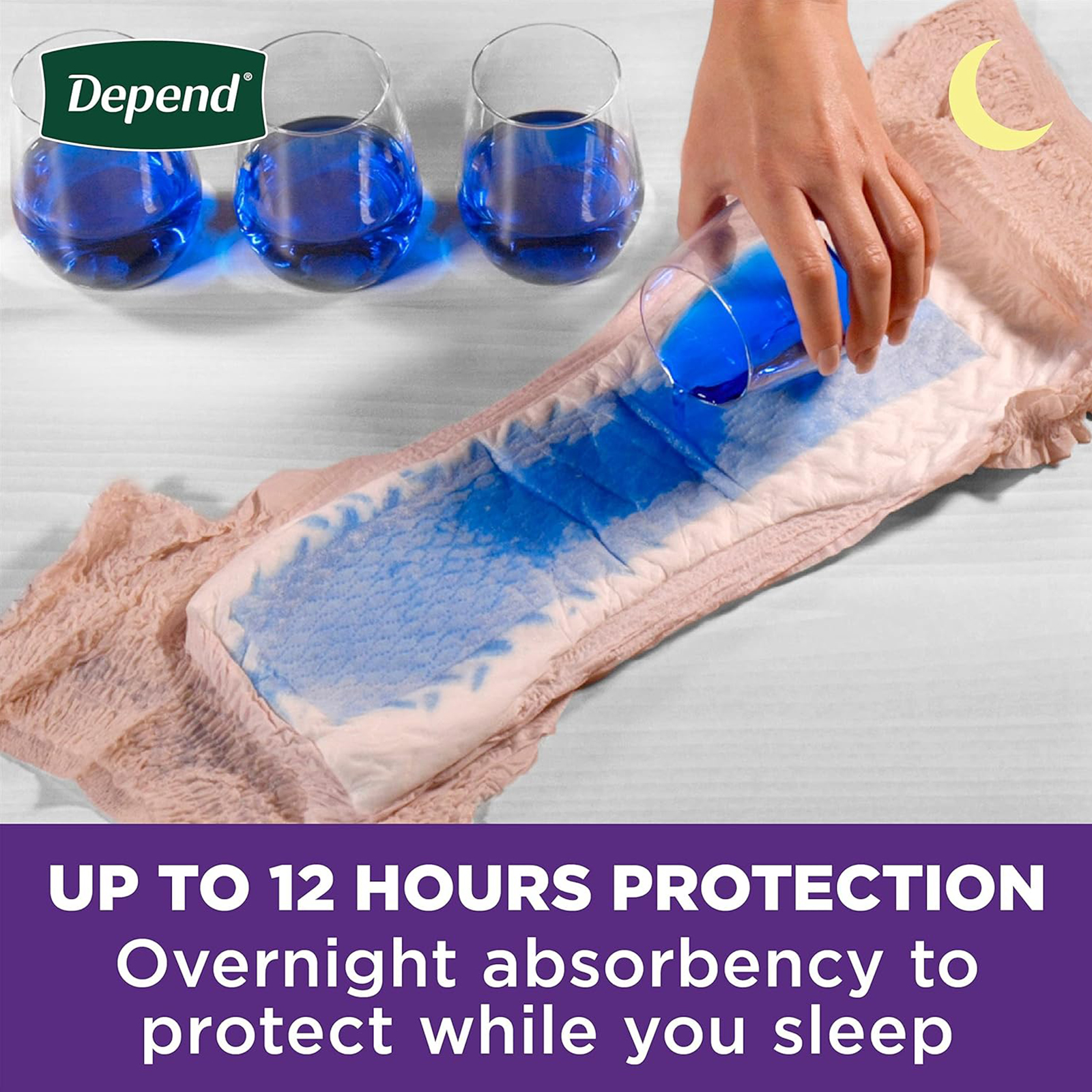 Depend Night Defense Adult Incontinence & Postpartum Bladder Leak Underwear for Women, Disposable, Overnight, Extra-Large, Blush, 12 Count, Packaging May Vary