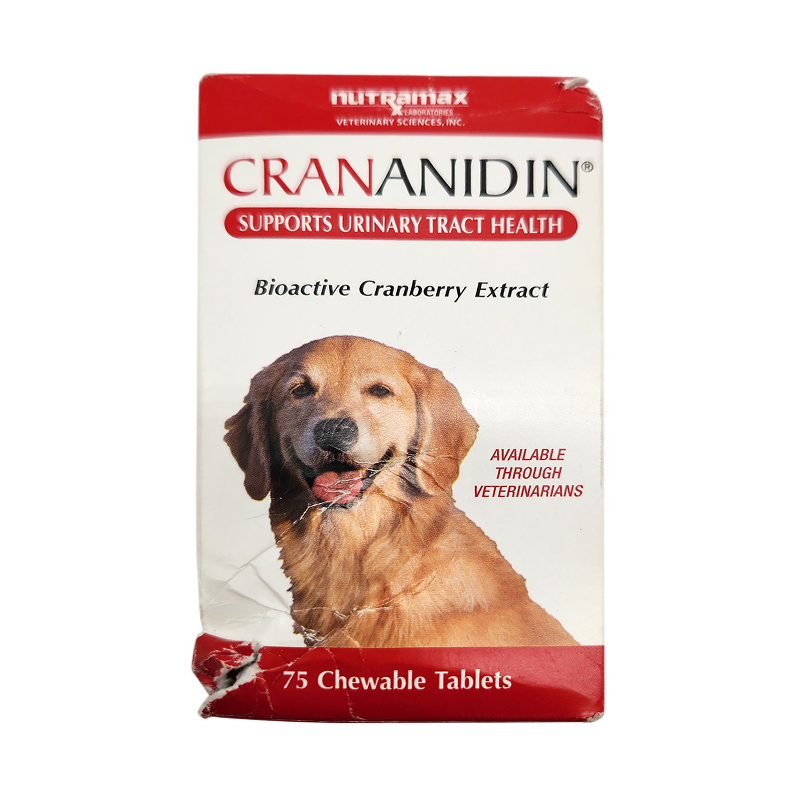 Nutramax Crananidin Cranberry Extract Urinary Tract Health Supplement for Dogs - 75 Chewable Tablets