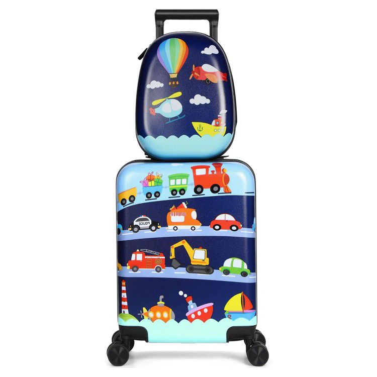 Kids Luggage Travel Set - 18 Inch Suitcase and 13 Inch Backpack