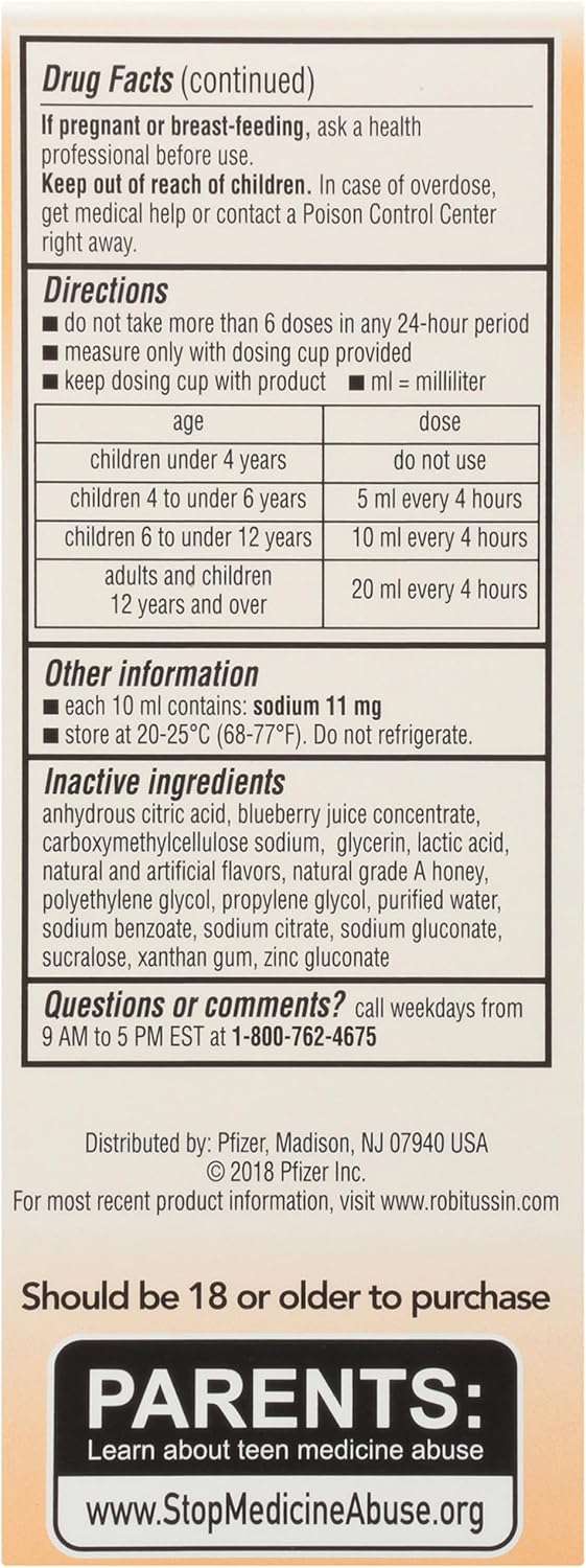 Children's Robitussin Honey Cough and Chest Congestion DM, Children's Cough Medicine Made with Real Honey for Flavor - 4 Fl Oz x 3