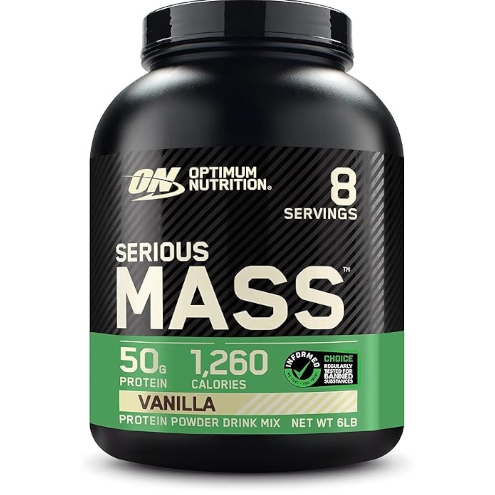 Optimum Nutrition Serious Mass, Weight Gainer Protein Powder with Creatine, Vanilla, 6.lb