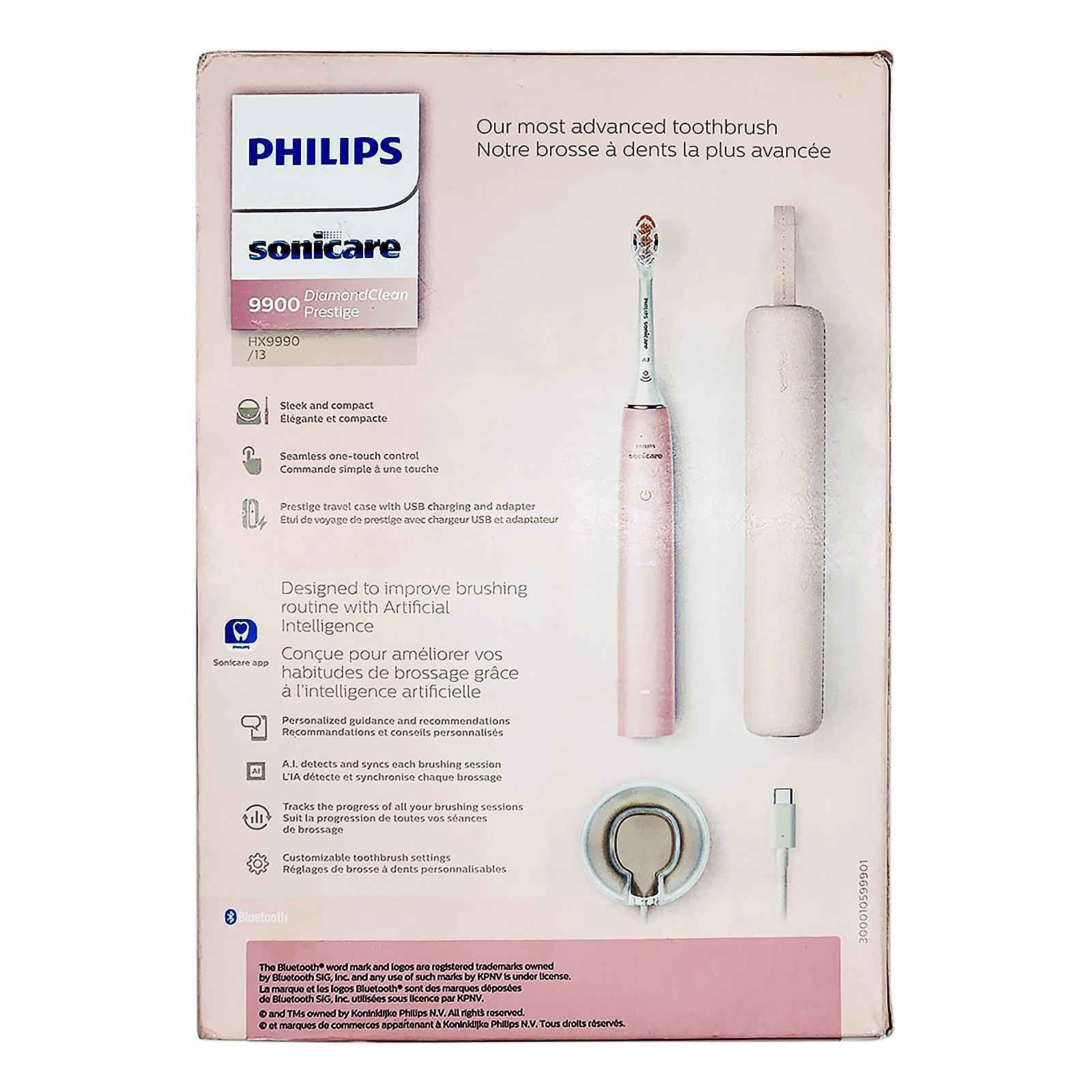 Philips Sonicare Prestige 9900 Cordless Electric Toothbrush - Pink