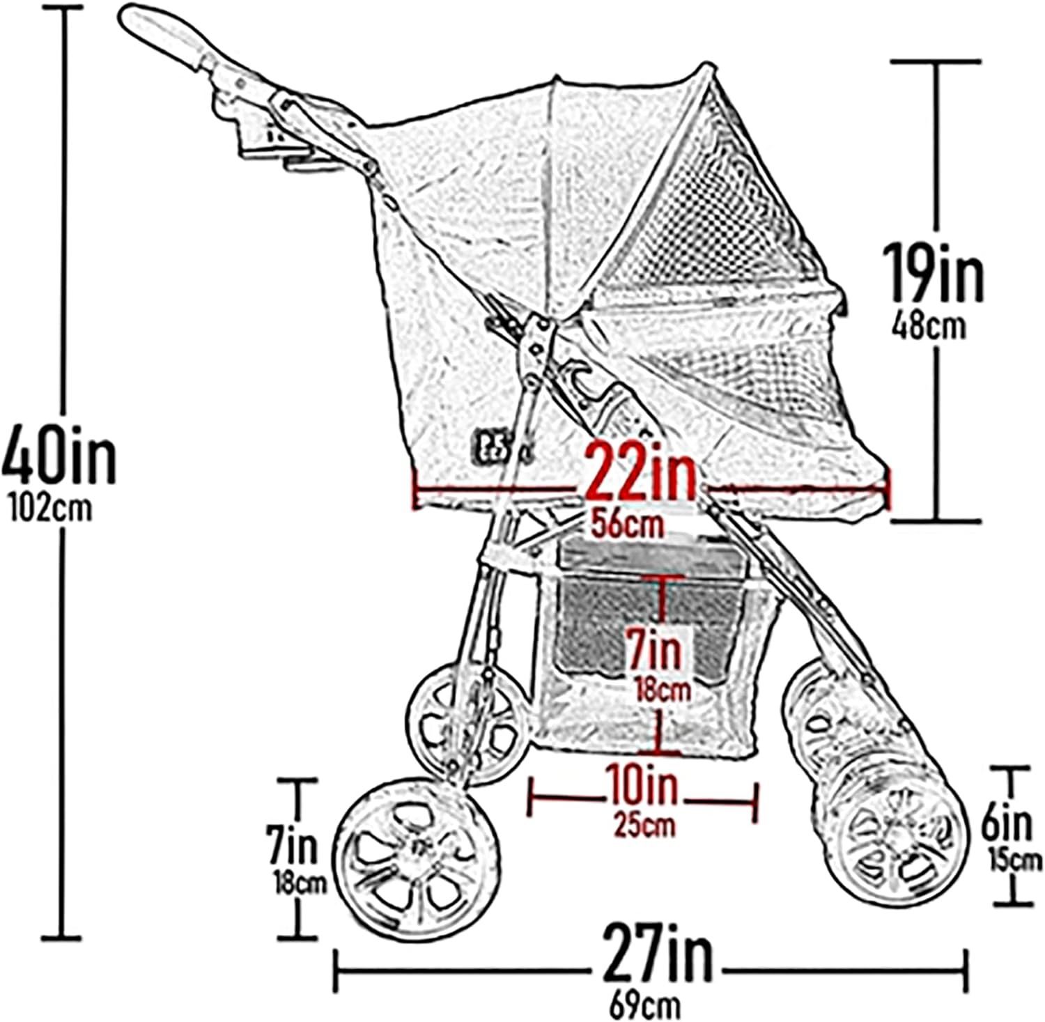 Pet Gear No-Zip Happy Trails Lite - Pet Stroller for Cats and Dogs - Animal Print