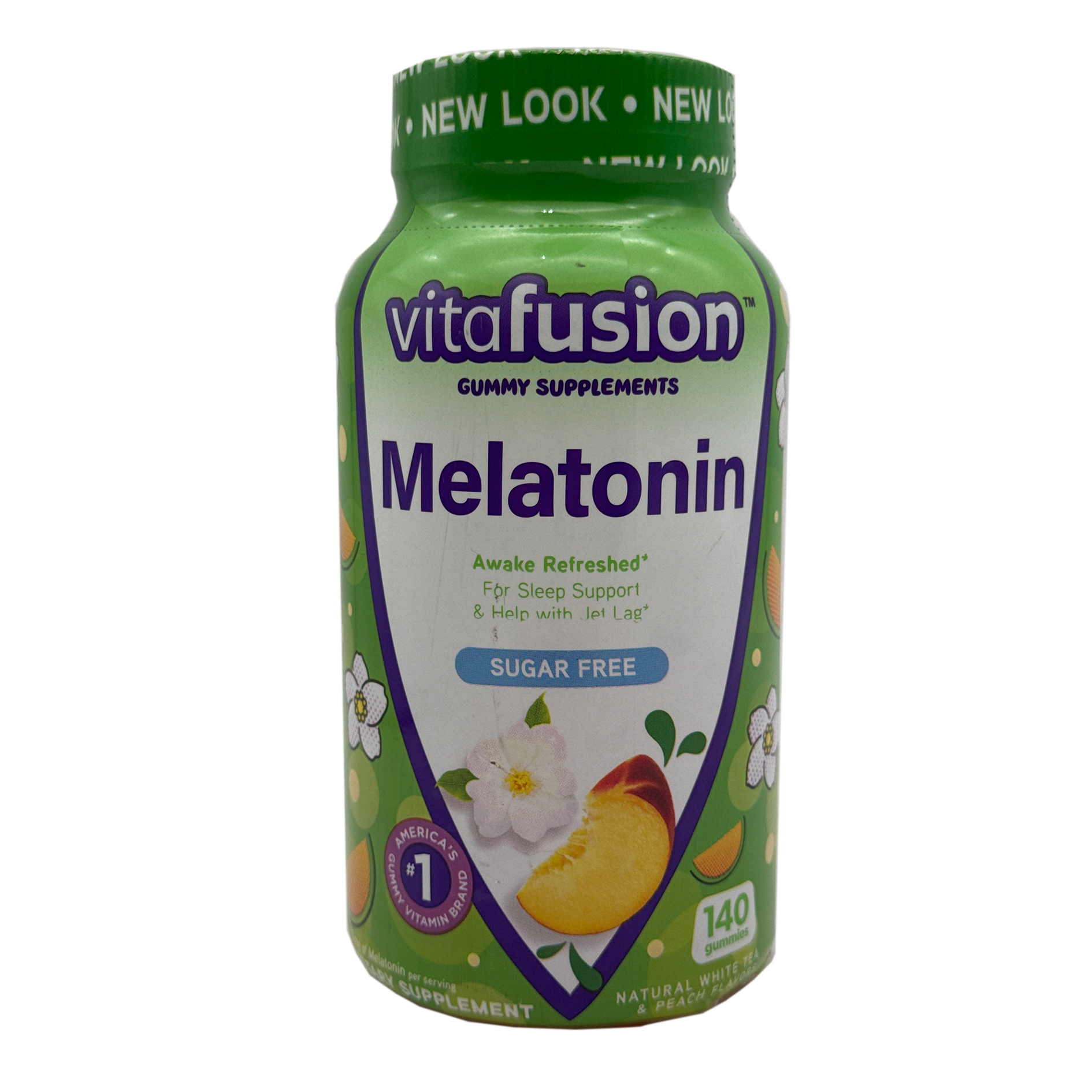 Vitafusion Melatonin Gummies - Sugar Free - White Tea & Peach Flavored - 140 Gummies Exp 05/25