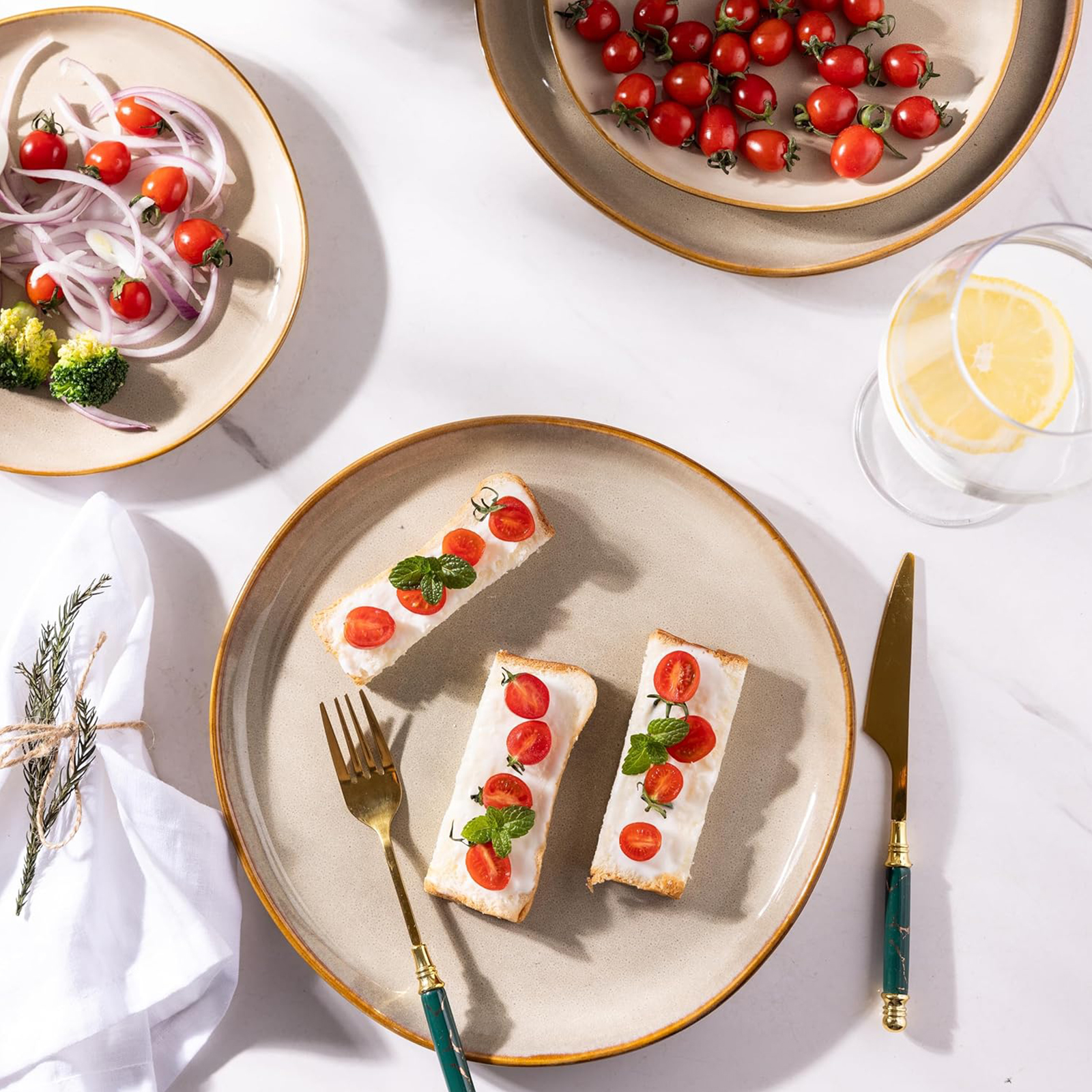 AmorArc Ceramic Dinnerware Sets,Handmade Reactive Glaze Plates and Bowls Set,Highly Chip and Crack Resistant | Dishwasher & Microwave Safe Dishes Set,Service for 4 (12pc)