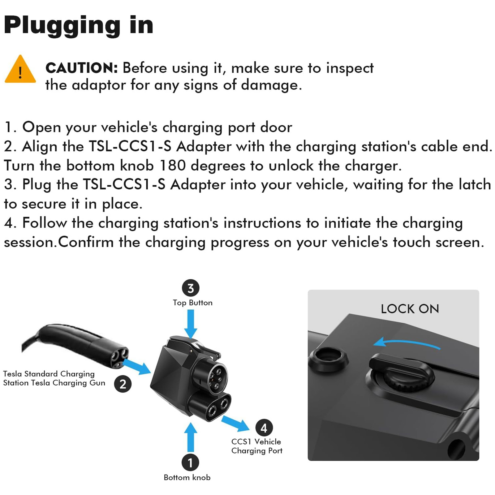 Aovee NACS to CCS1 Supercharging Adapter 500A 250KW, EV Charging Plug for Tesla