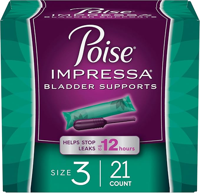 Poise Impressa Incontinence Bladder Support for Women, Bladder Control, Size 3, 21 Count (Packaging May Vary)