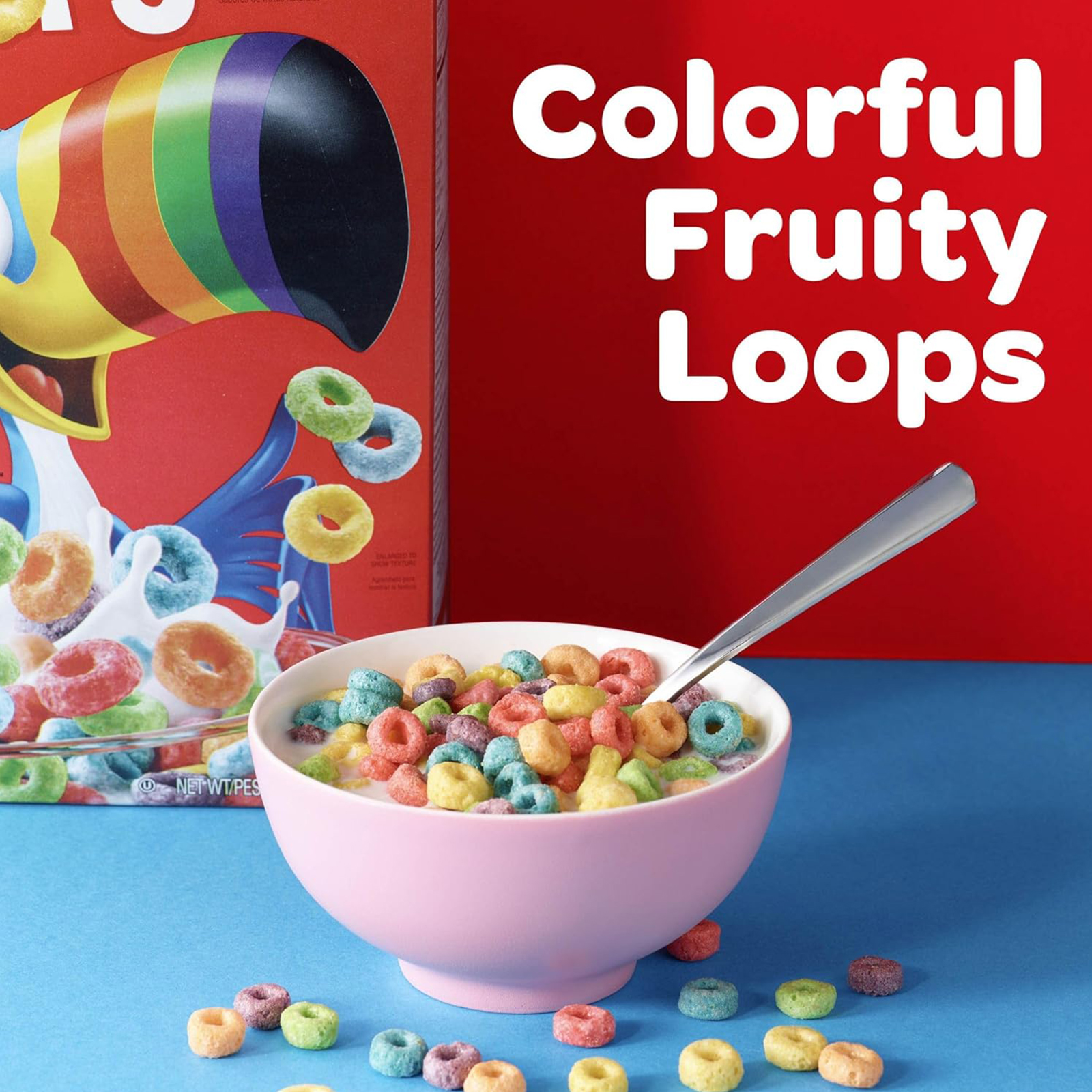 Kellogg’s Froot Loops Breakfast Cereal, Kids Cereal, Family Breakfast, Family Size, Original (3 Boxes)
